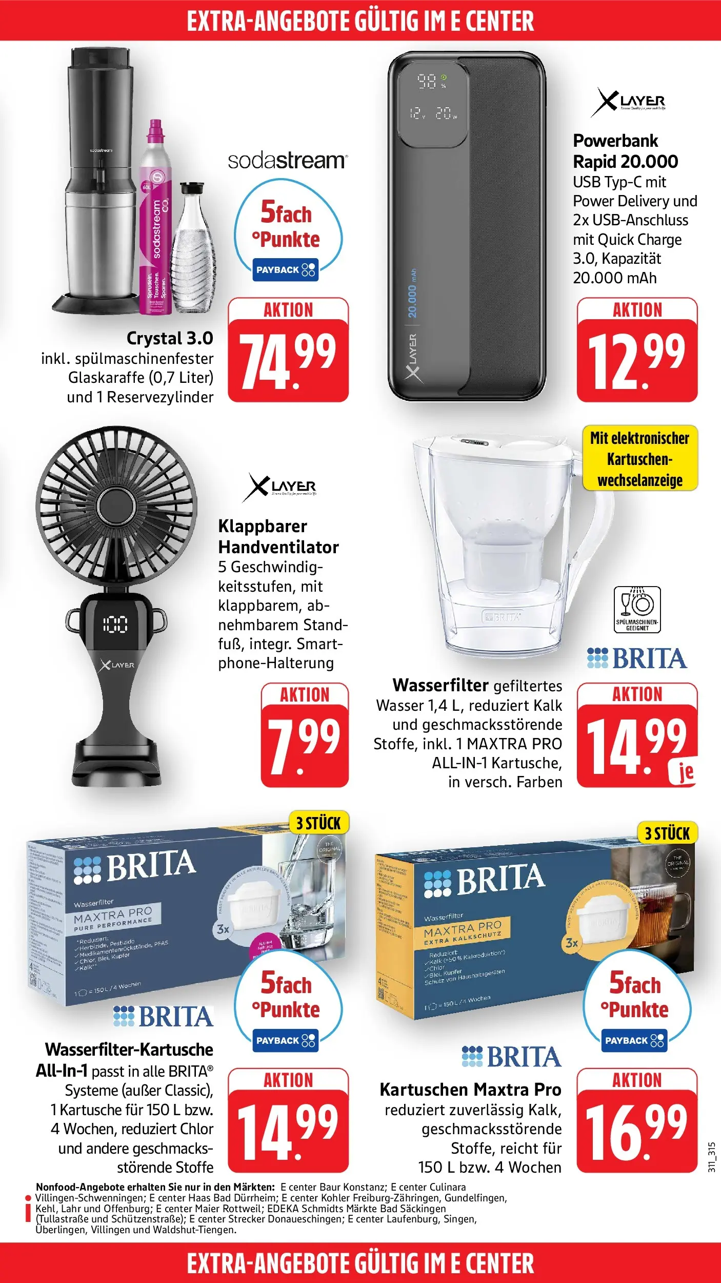 E center Prospekt Singen (ab 20.07.2026) zum Blättern | Seite: 53 | Produkte: USB, Bad, Powerbank, Sodastream