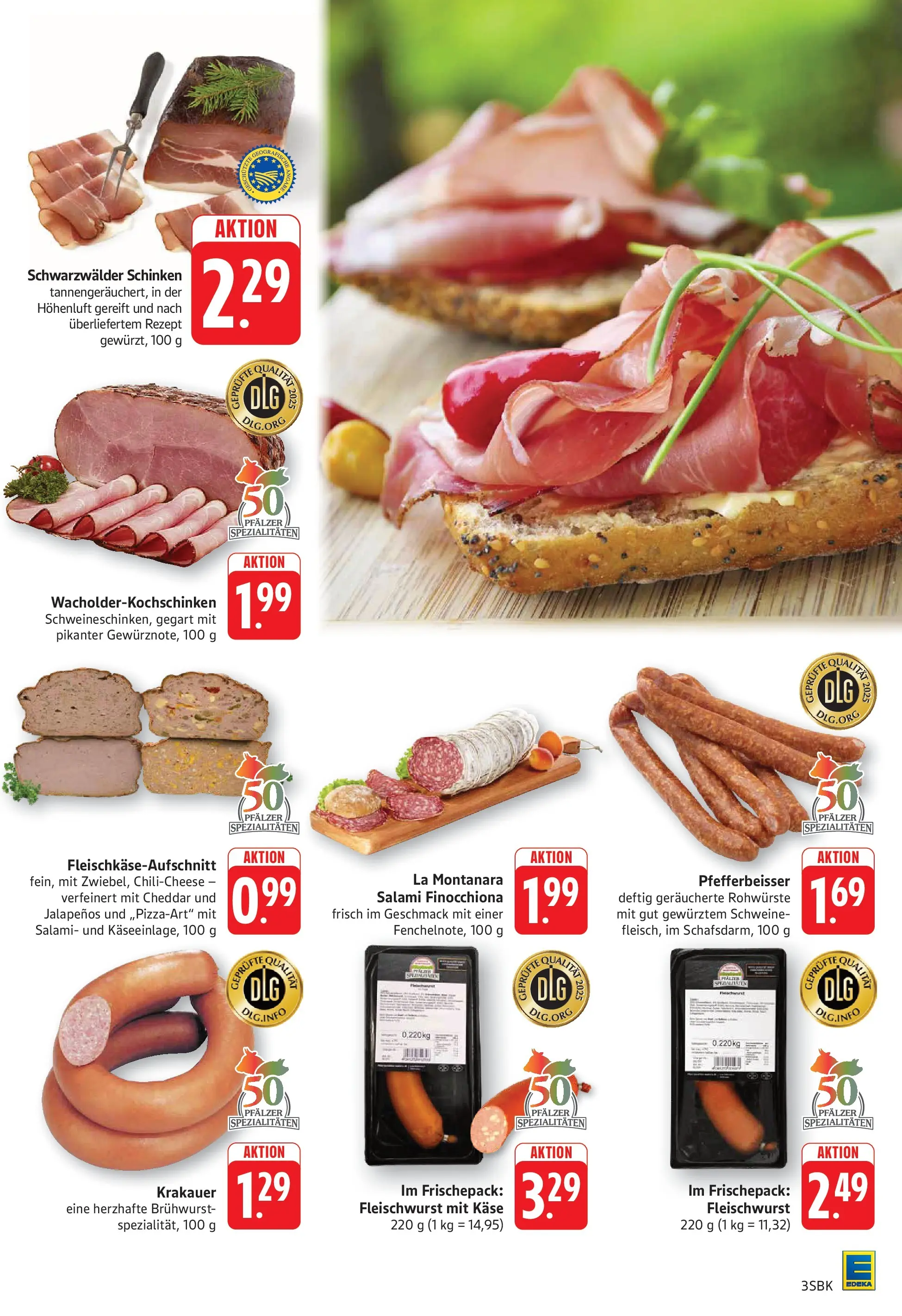 E center Prospekt Bad Bergzabern (ab 20.07.2026) zum Blättern | Seite: 3 | Produkte: Käse, Salami, Schinken