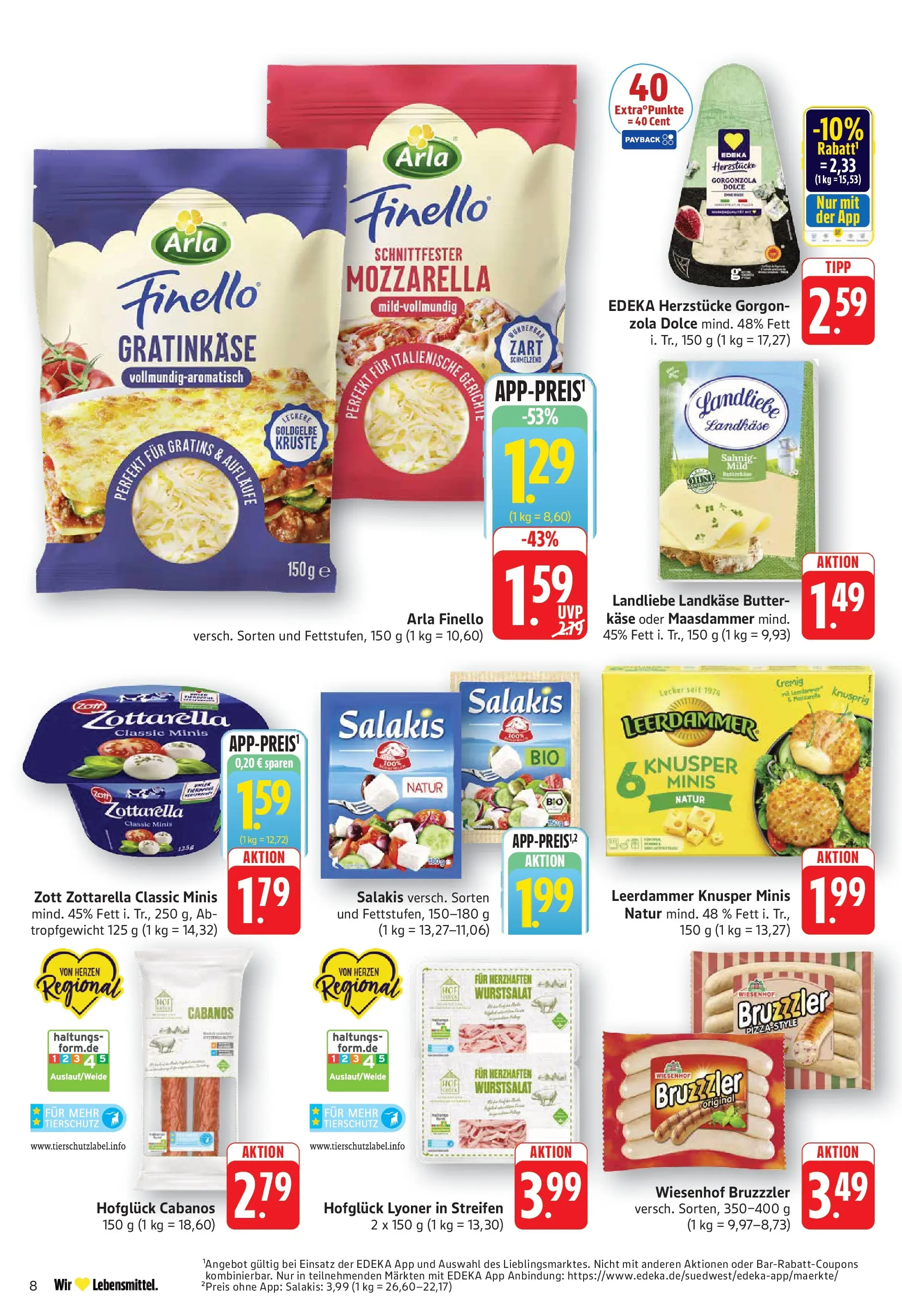 Edeka prospekt Geislingen (ab 20.07.2026) » Angebote Online | Seite: 8 | Produkte: Butter, Käse, Leerdammer, Salakis