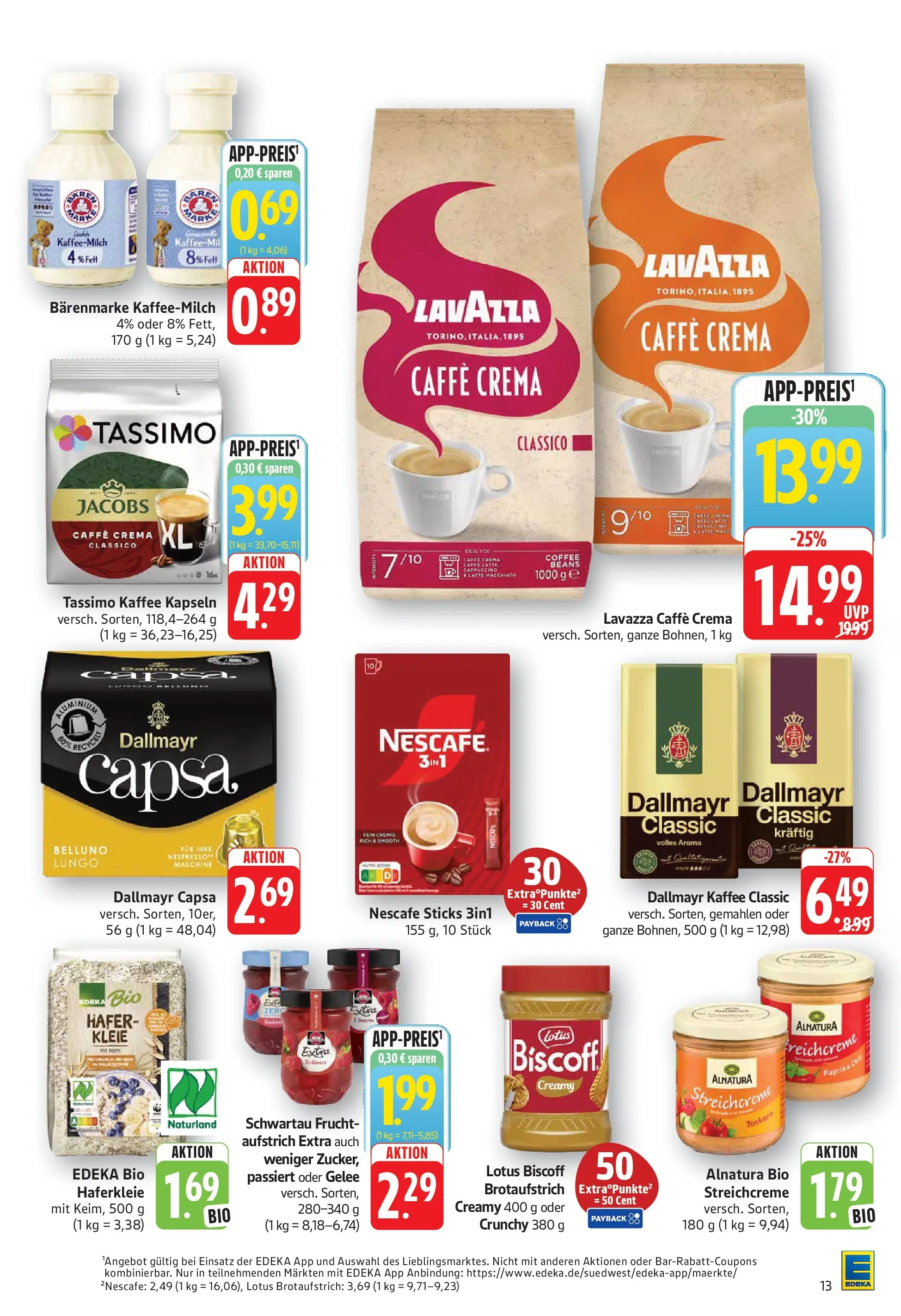 Edeka prospekt Geislingen (ab 20.07.2026) » Angebote Online | Seite: 13 | Produkte: Nescafe, Kaffee, Paprika, Dallmayr capsa