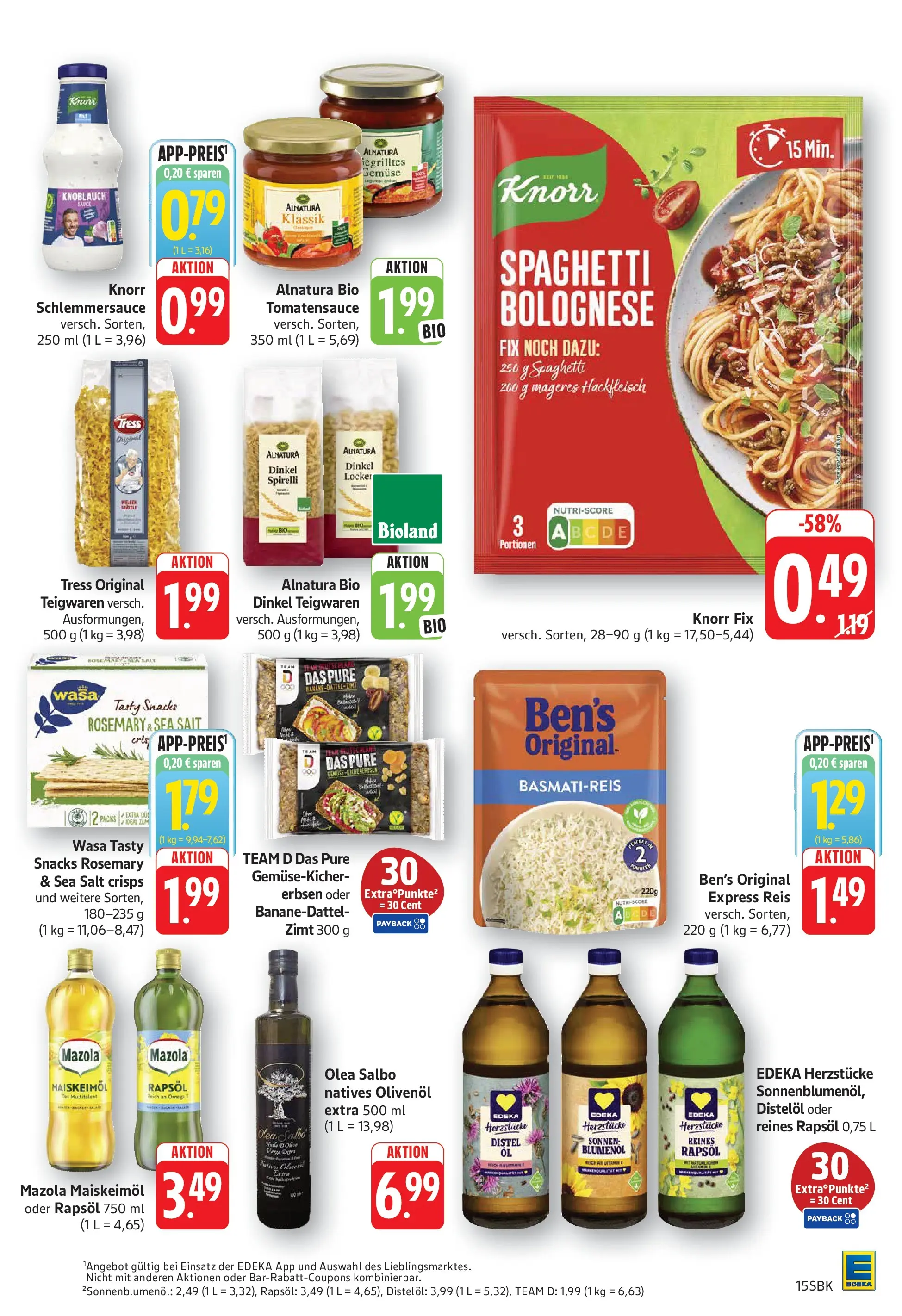 E center Prospekt Bad Bergzabern (ab 20.07.2026) zum Blättern | Seite: 15 | Produkte: Knorr fix, Basmatireis, Knoblauch, Erbsen