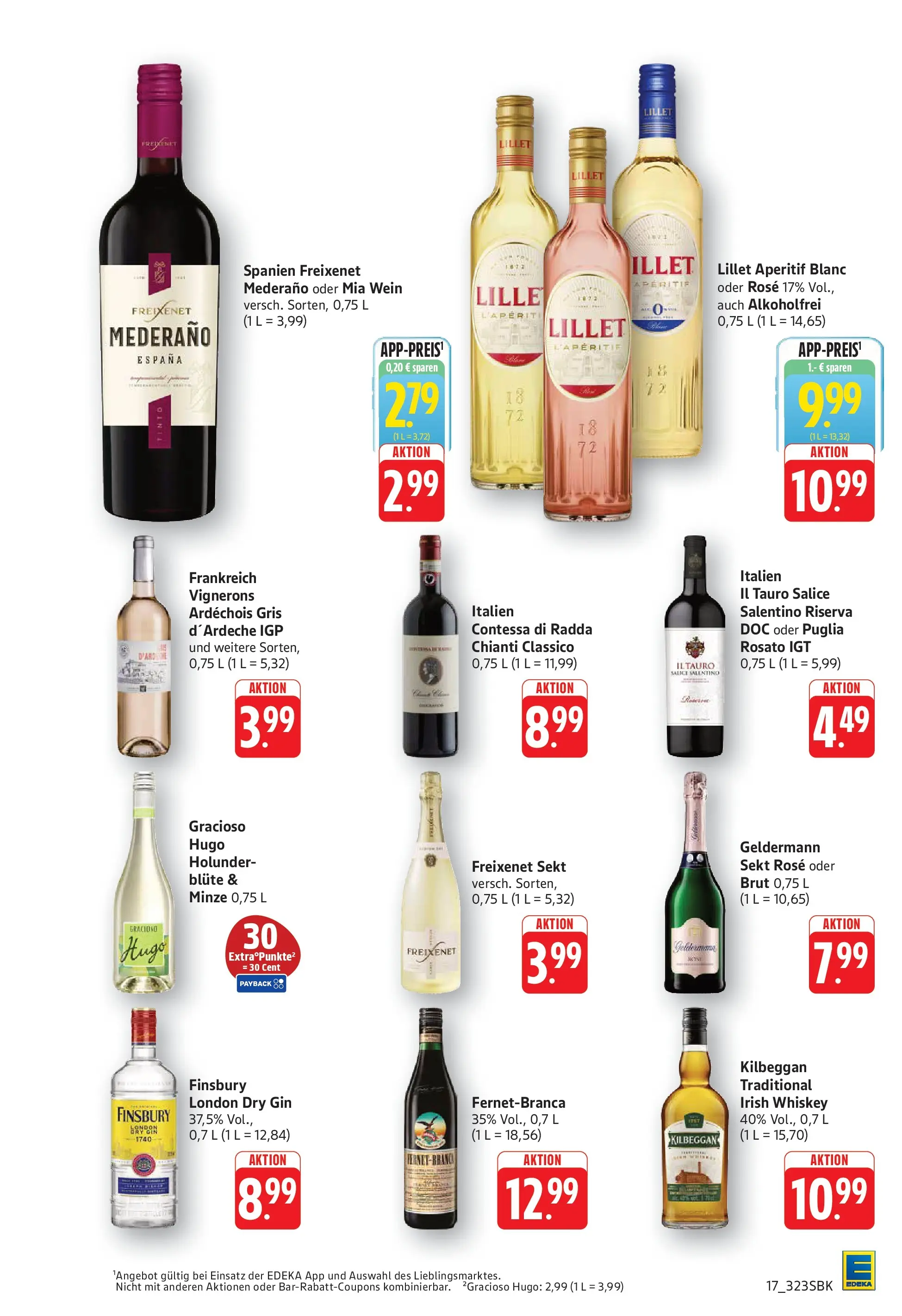 E center Prospekt Bad Bergzabern (ab 20.07.2026) zum Blättern | Seite: 17 | Produkte: Sekt, Lillet, Gin, Hugo