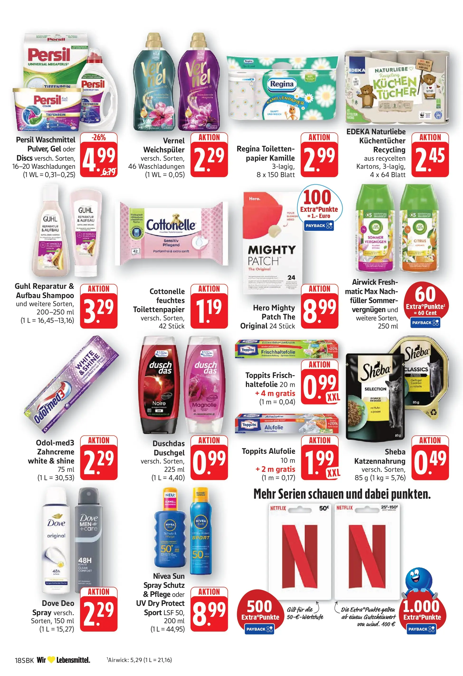 E center Prospekt Bad Bergzabern (ab 20.07.2026) zum Blättern | Seite: 18 | Produkte: Sheba, Shampoo, Waschmittel, Persil
