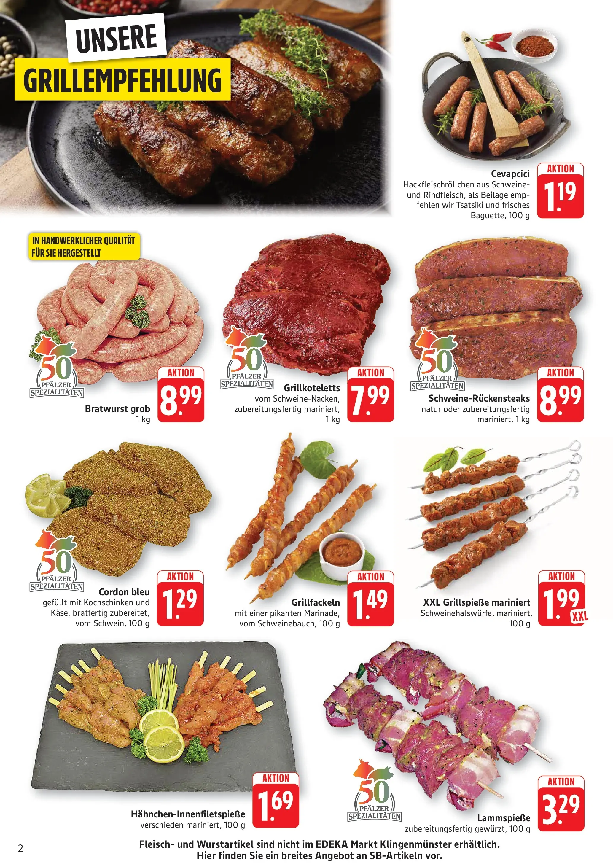 Edeka prospekt Kröppen (ab 20.07.2026) » Angebote Online | Seite: 2 | Produkte: Bratwurst, Cevapcici, Fleisch
