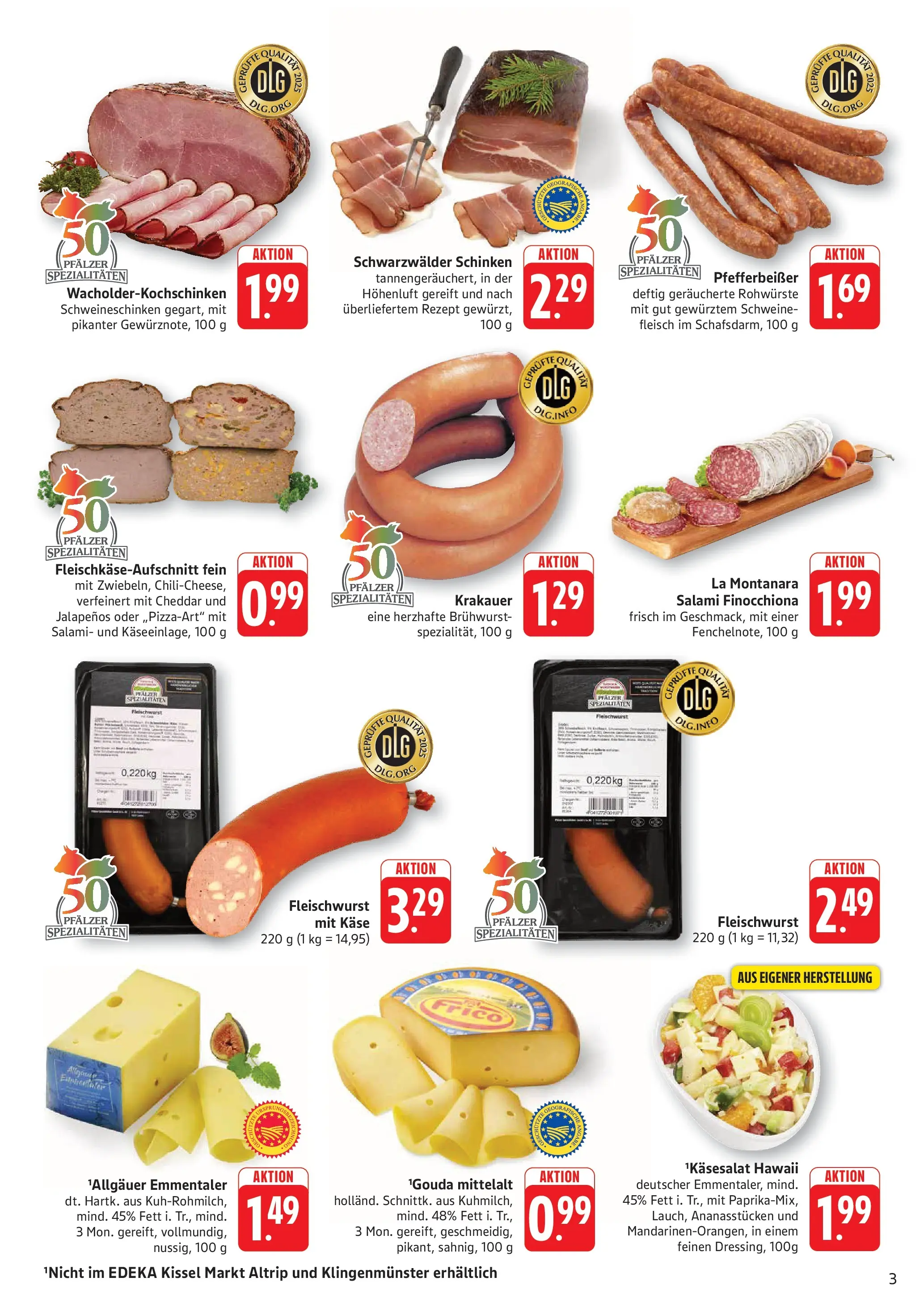 Edeka prospekt Kröppen (ab 20.07.2026) » Angebote Online | Seite: 3 | Produkte: Käse, Salami, Schinken, Fleisch