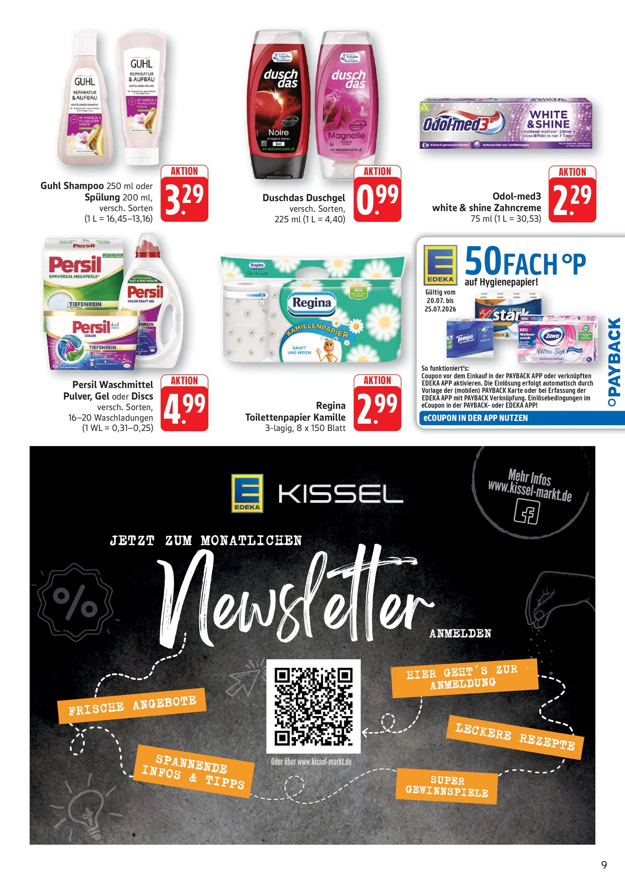 Edeka prospekt Kröppen (ab 20.07.2026) » Angebote Online | Seite: 9 | Produkte: Shampoo, Waschmittel, Persil, Toilettenpapier
