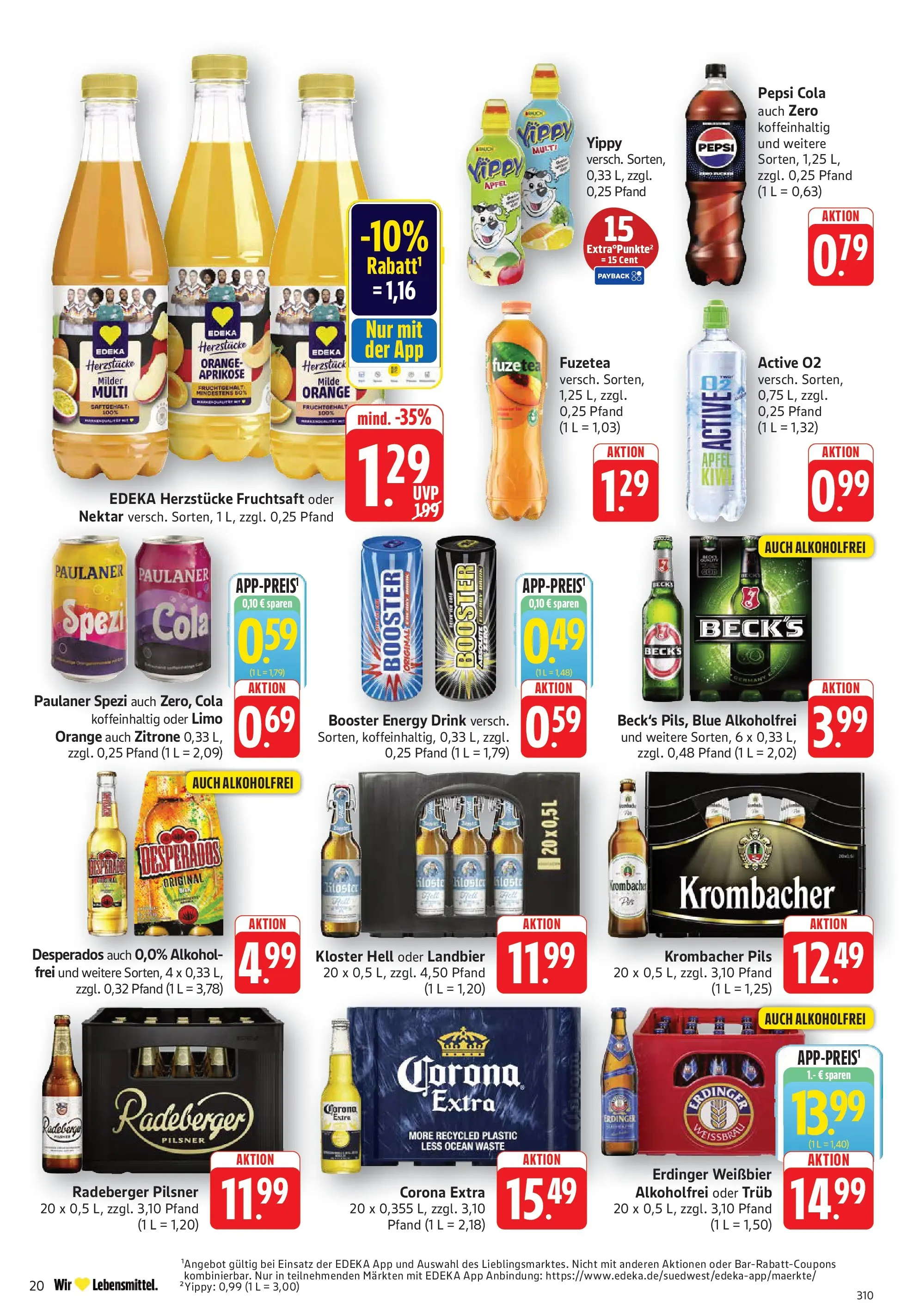 Edeka prospekt Geislingen (ab 20.07.2026) » Angebote Online | Seite: 20 | Produkte: Cola, Pils, Zitrone, Paulaner