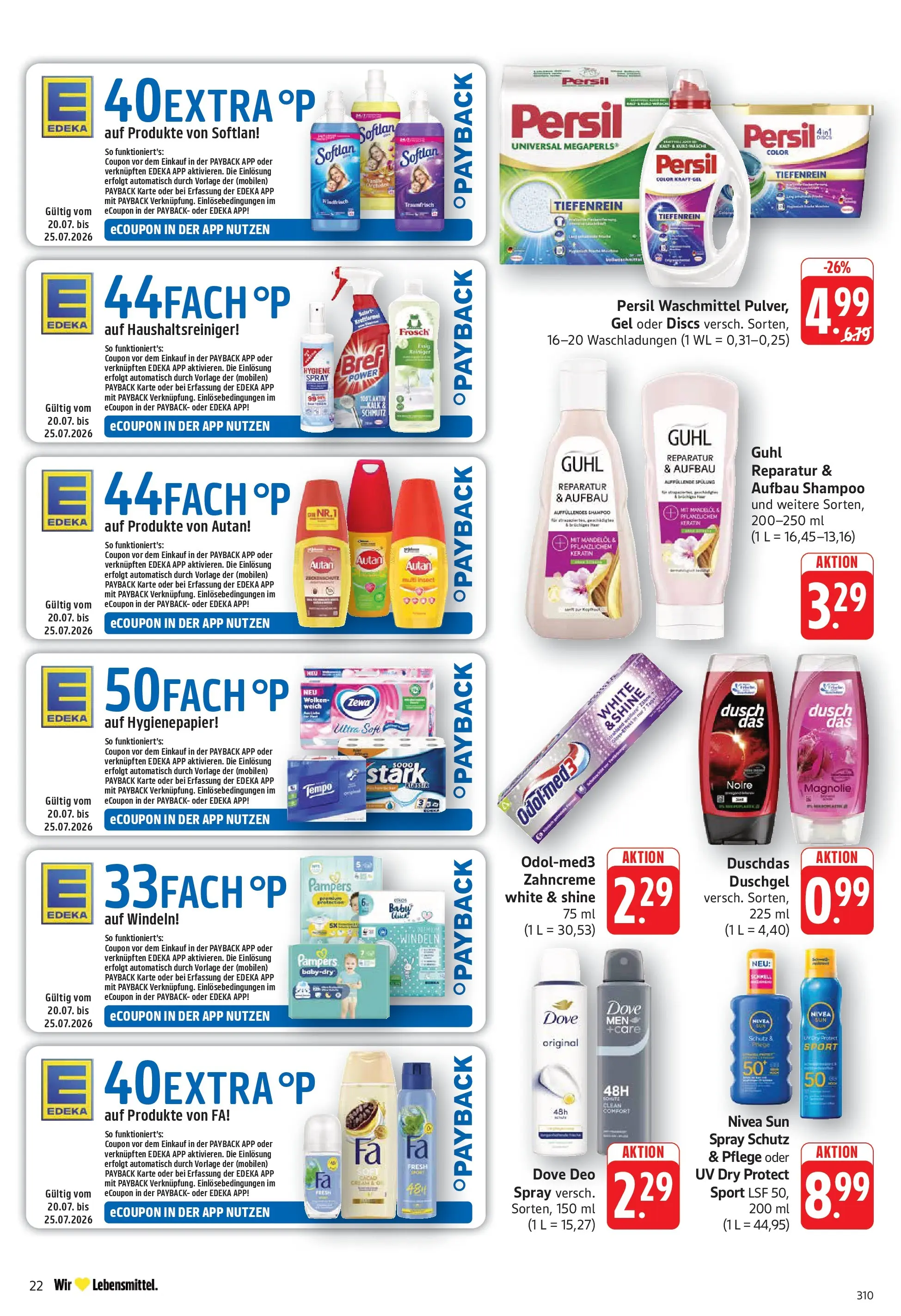 Edeka prospekt Geislingen (ab 20.07.2026) » Angebote Online | Seite: 22 | Produkte: Spülung, Duschgel, Waschmittel, Persil