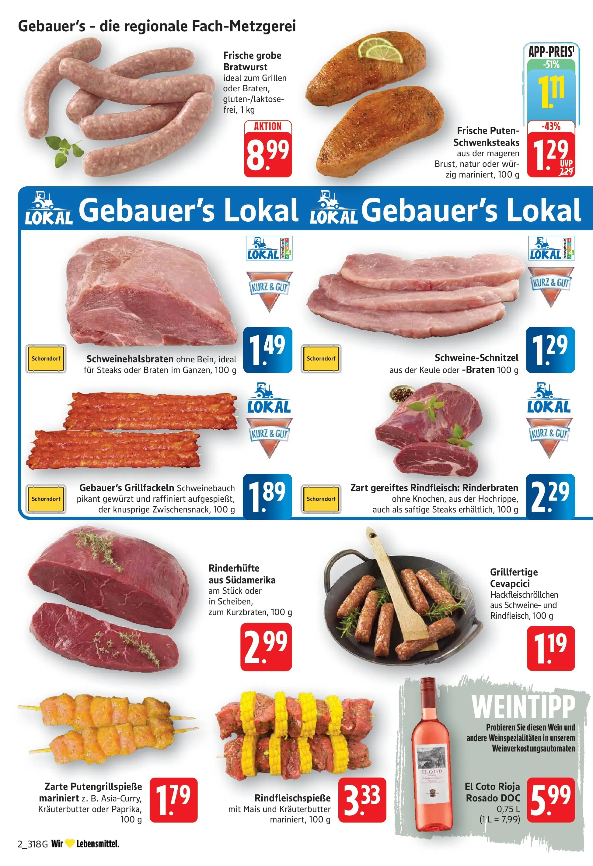 E center Prospekt Eislingen (ab 20.07.2026) zum Blättern | Seite: 2 | Produkte: Schweinebauch, Bratwurst, Kräuterbutter, Rindfleisch