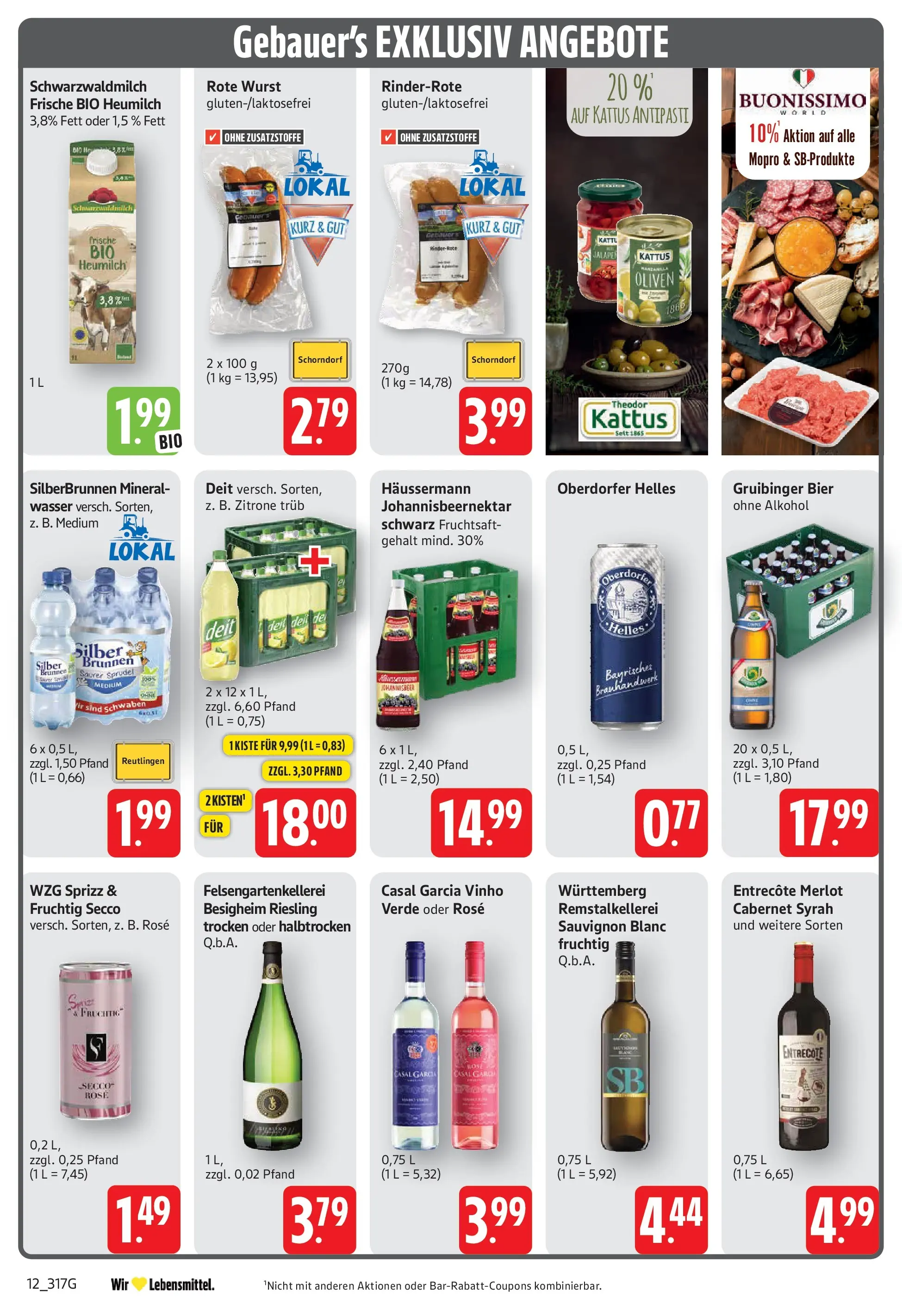 E center Prospekt Filderstadt-Bonlanden (ab 20.07.2026) zum Blättern | Seite: 12 | Produkte: Bier, Entrecote, Wurst, Fruchtsaft