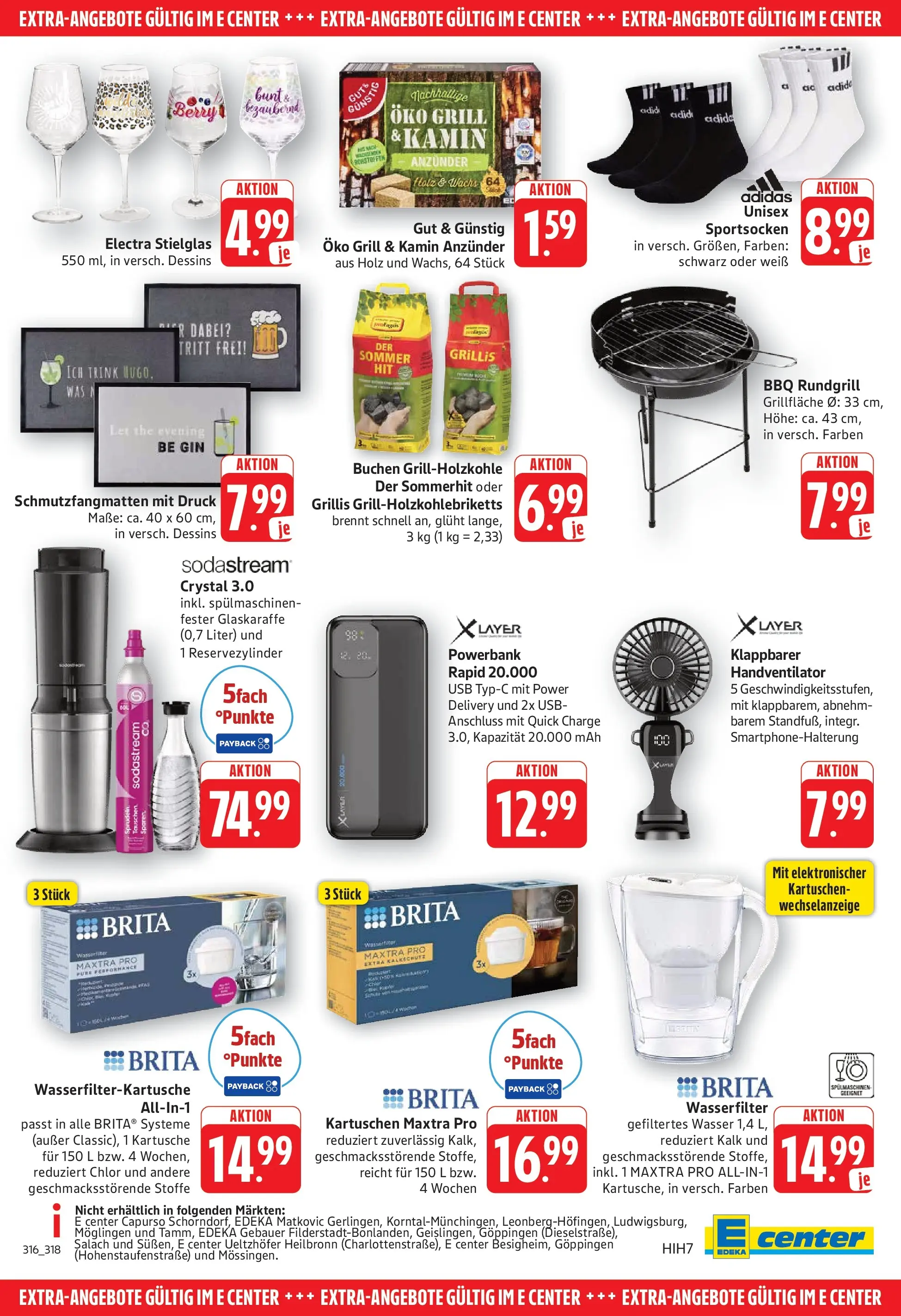 E center Prospekt Eislingen (ab 20.07.2026) zum Blättern | Seite: 31 | Produkte: Wasser, Gin, Powerbank, Sodastream
