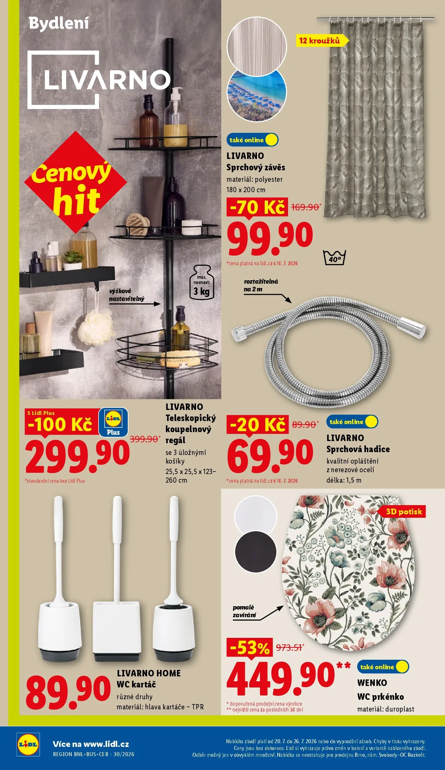 Lidl leták od 20.07.2026 - Nový akční leták | Strana: 34 | Produkty: Závěs, Hadice, Regál, Wc