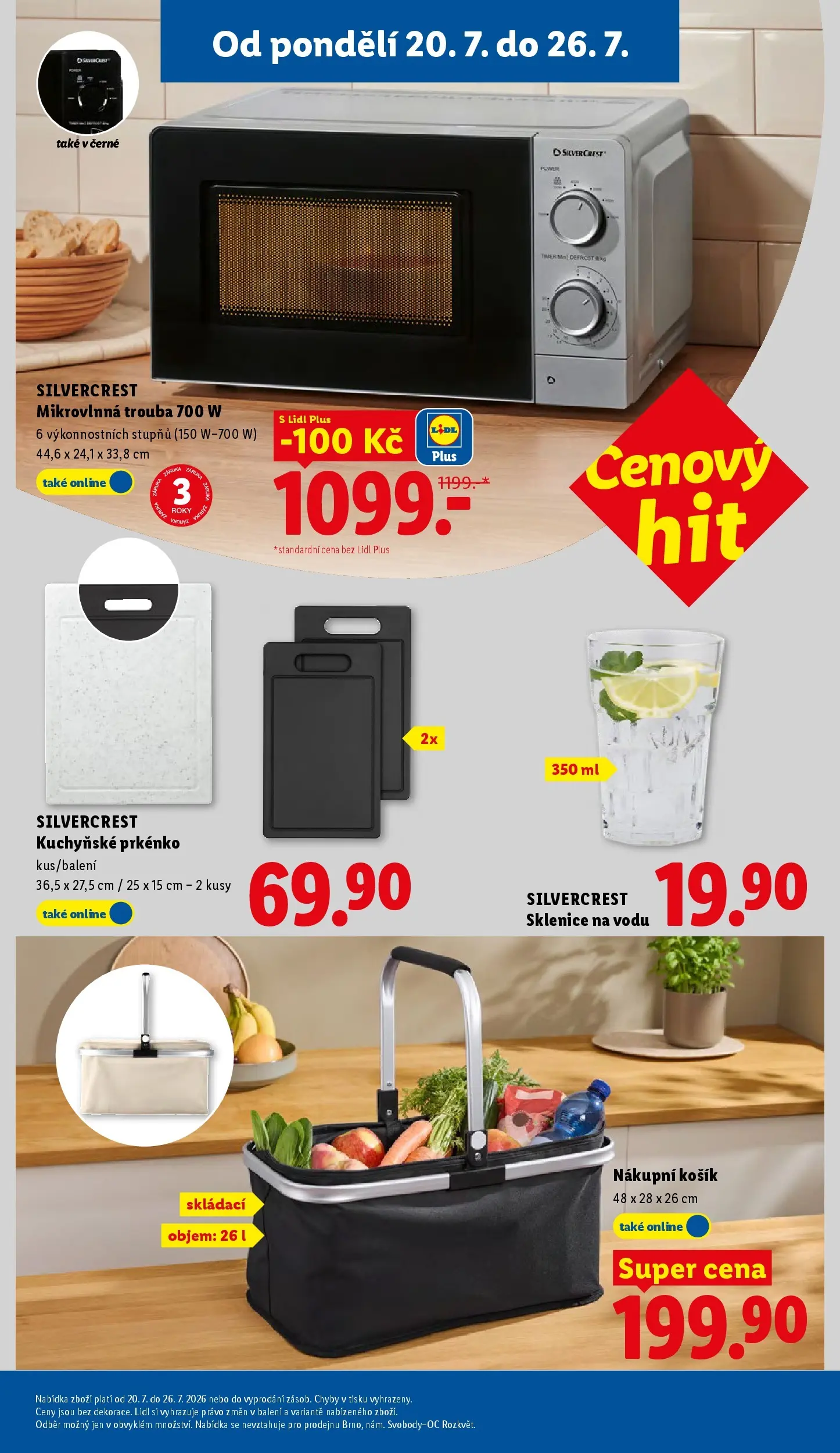 Lidl leták od 20.07.2026 - Nový akční leták | Strana: 39 | Produkty: Košík, Trouba, Mikrovlnná trouba, Sklenice