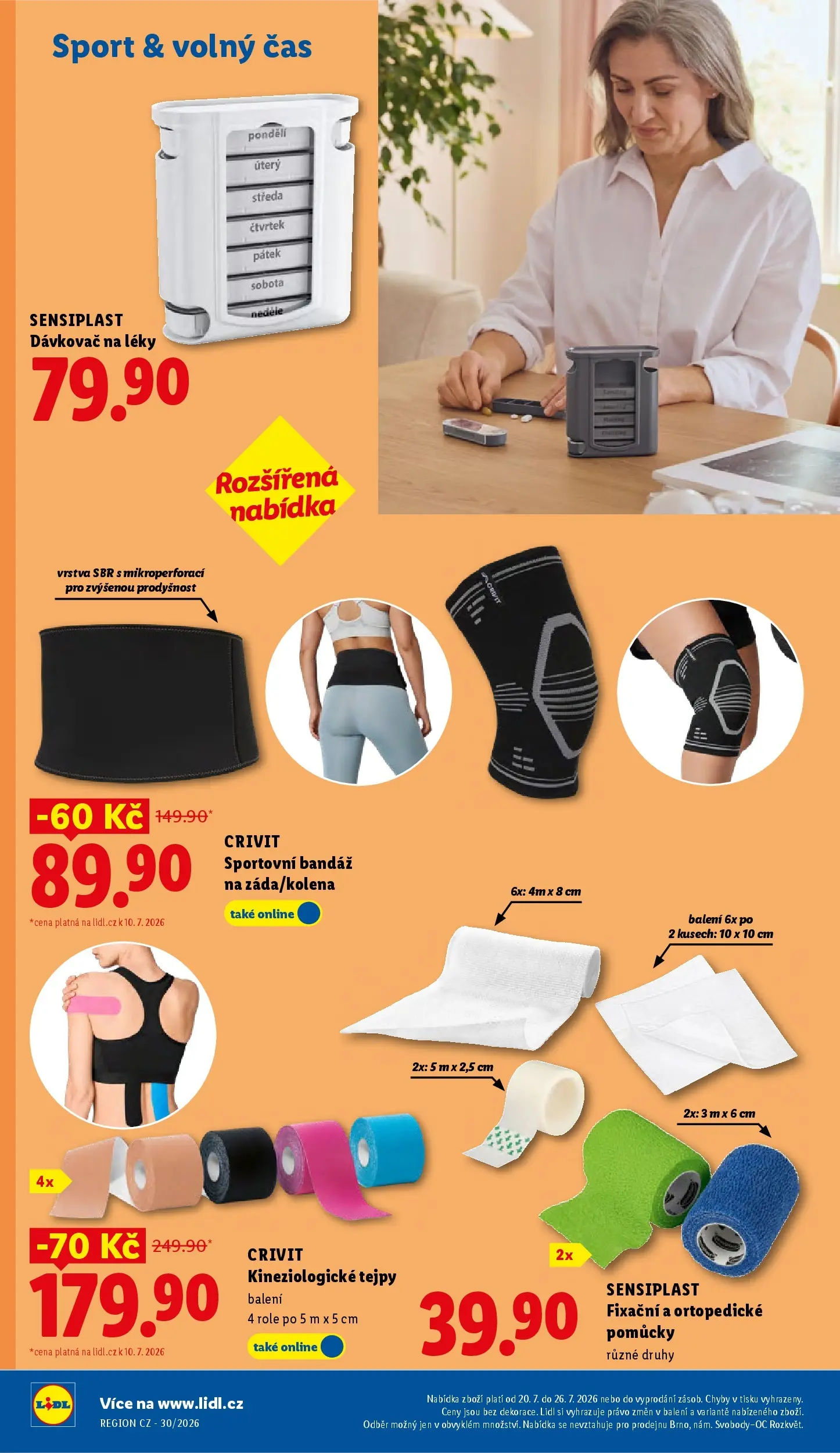 Lidl leták od 20.07.2026 - Nový akční leták | Strana: 42 | Produkty: Organizér, Dávkovač, Sensiplast, Dávkovač na léky