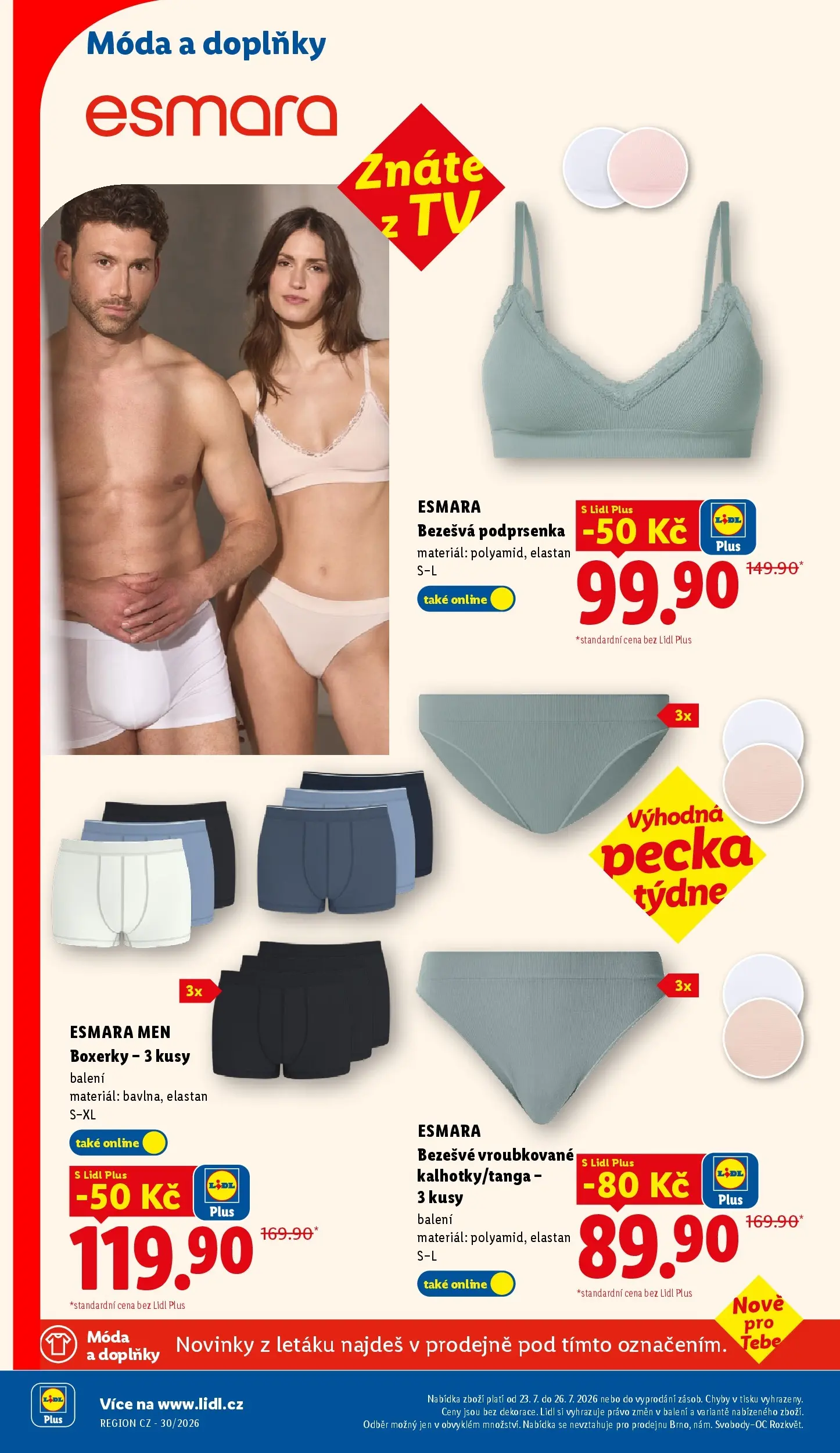 Lidl leták od 23.07.2026 - Nový akční leták | Strana: 32 | Produkty: Podprsenka, Boxerky