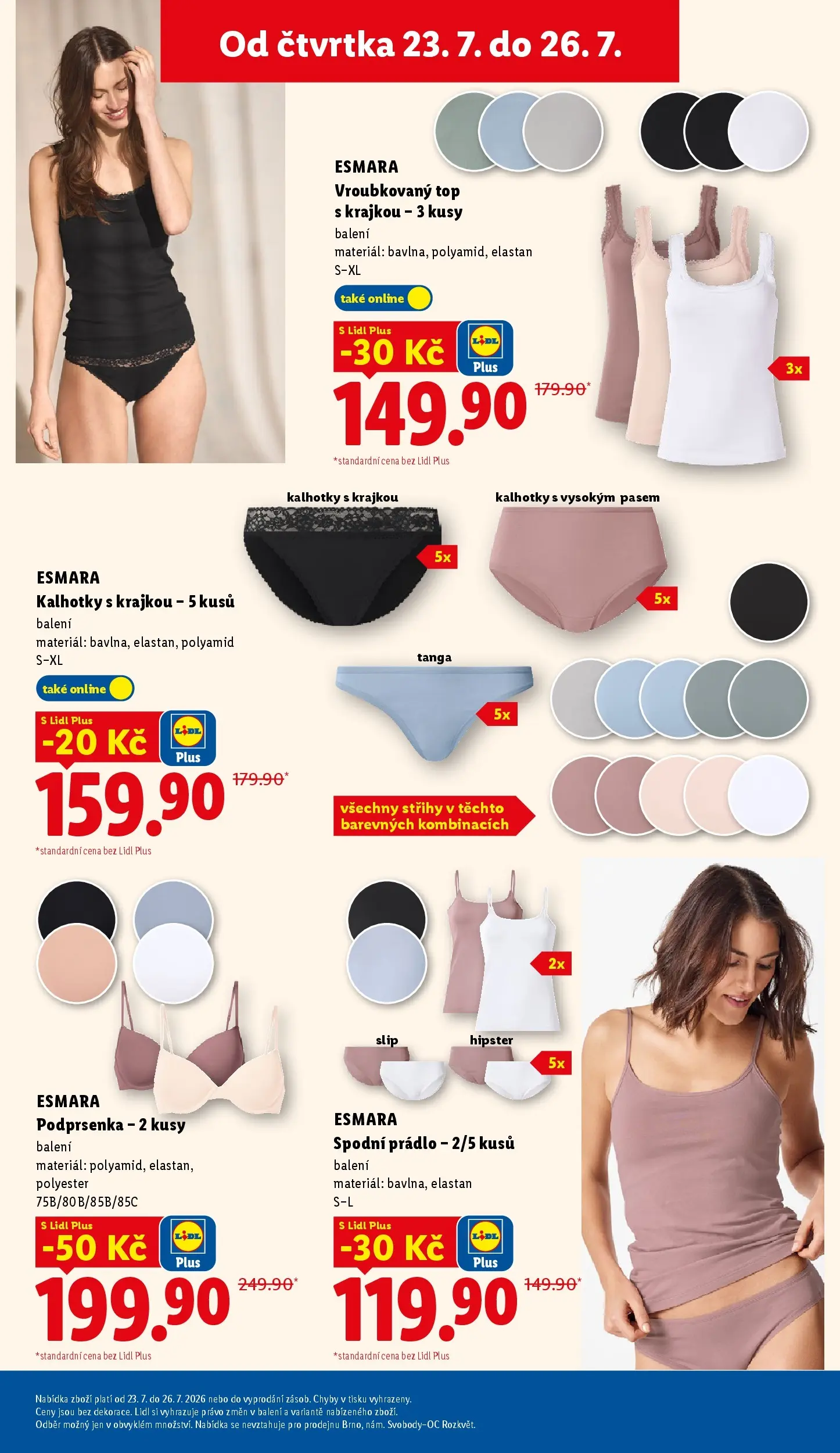 Lidl leták od 23.07.2026 - Nový akční leták | Strana: 33 | Produkty: Spodní prádlo, Kalhotky, Podprsenka