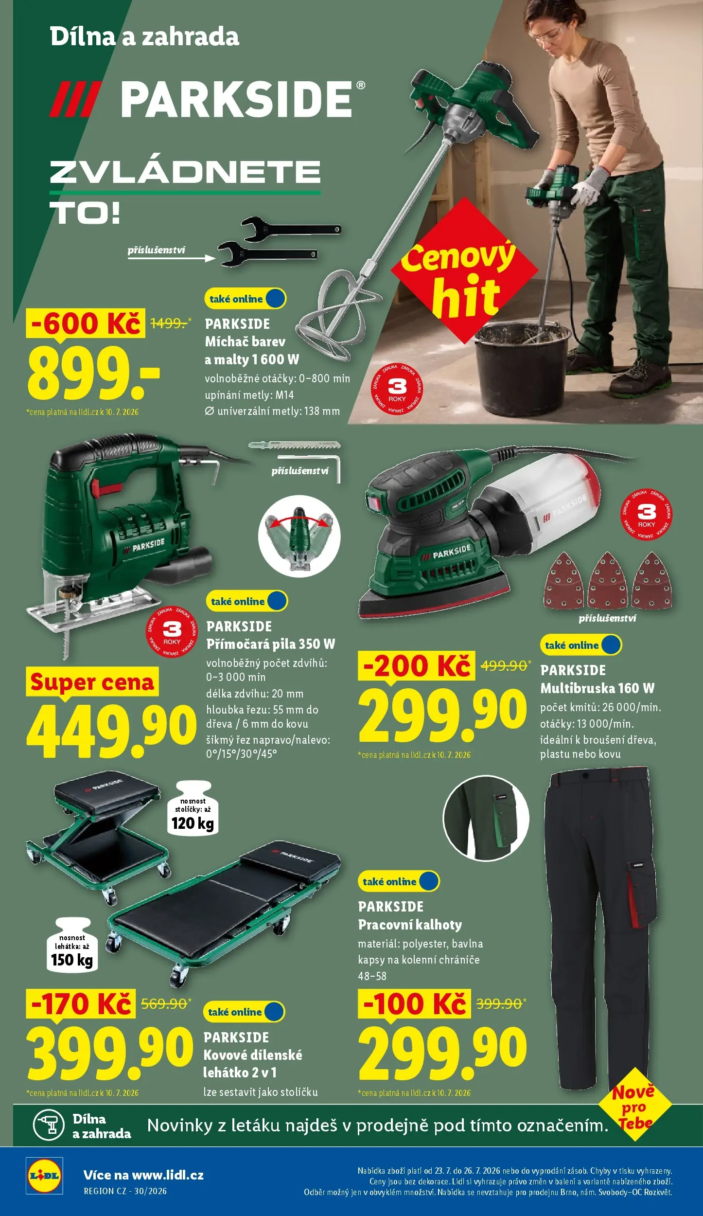 Lidl leták od 23.07.2026 - Nový akční leták | Strana: 42 | Produkty: Kalhoty, Parkside, Pila, Přímočará pila