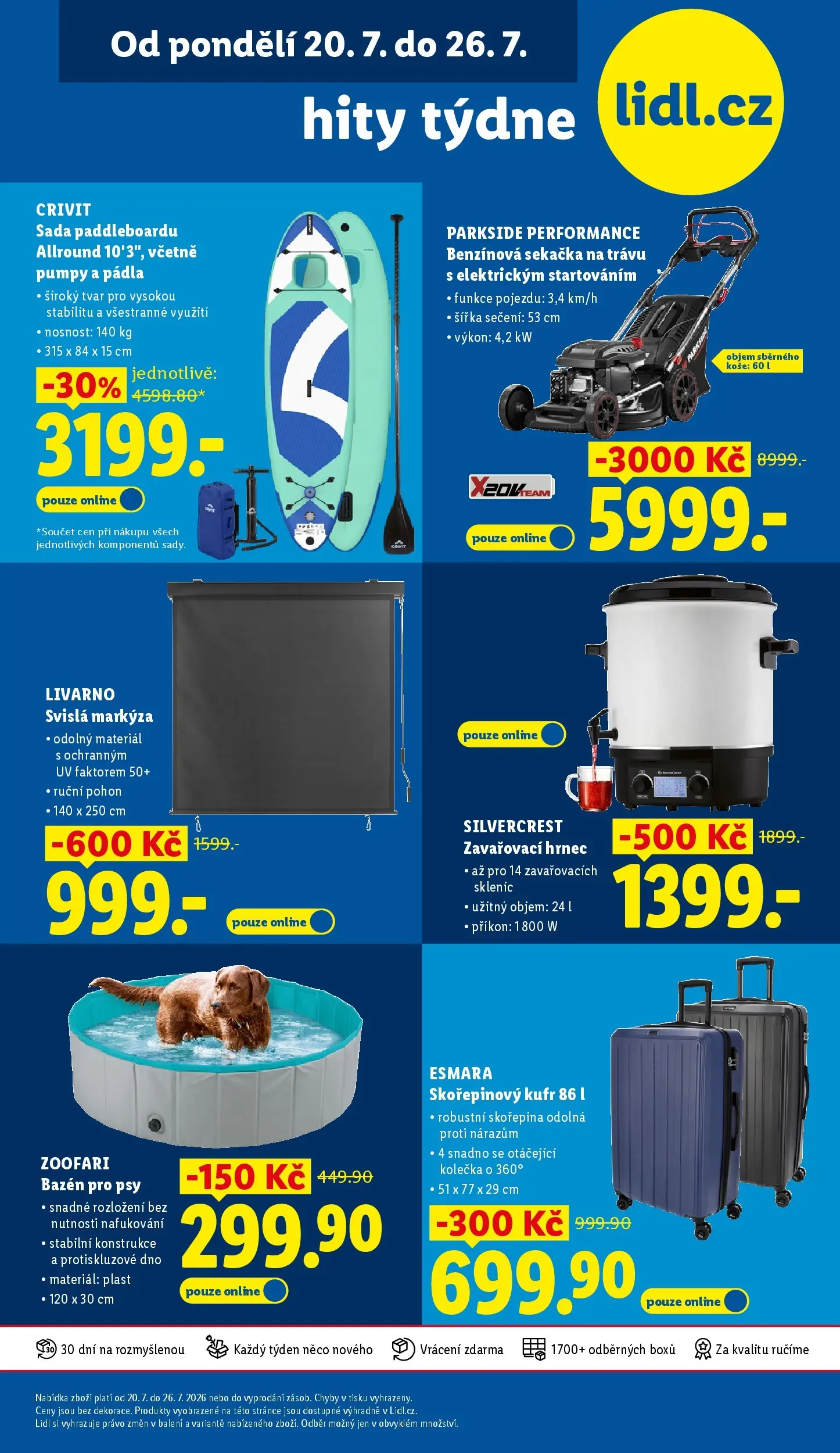 Lidl leták od 20.07.2026 - Nový akční leták | Strana: 43 | Produkty: Parkside, Paddleboard, Zavařovací hrnec, Markýza