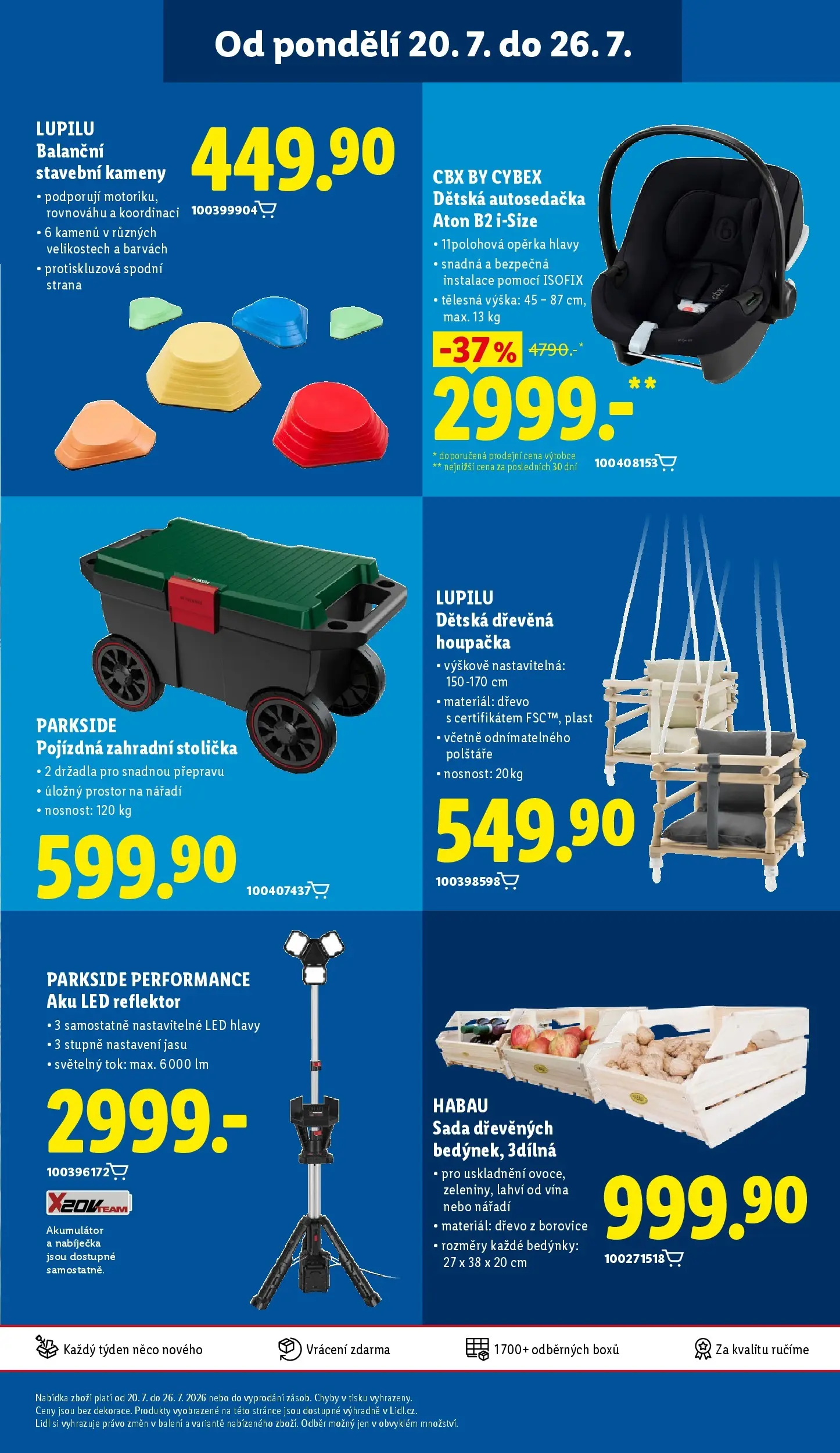 Lidl leták od 20.07.2026 - Nový akční leták | Strana: 45 | Produkty: Polštáře, Parkside, Stolička, Reflektor