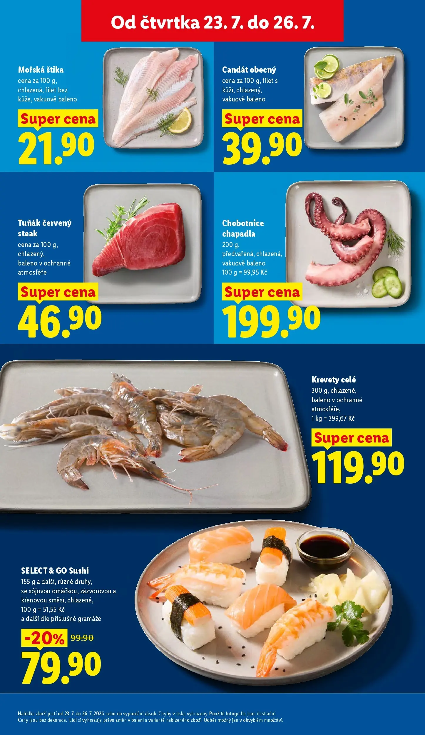 Lidl leták od 23.07.2026 - Nový akční leták | Strana: 15 | Produkty: Tuňák, Steak, Filet, Krevety