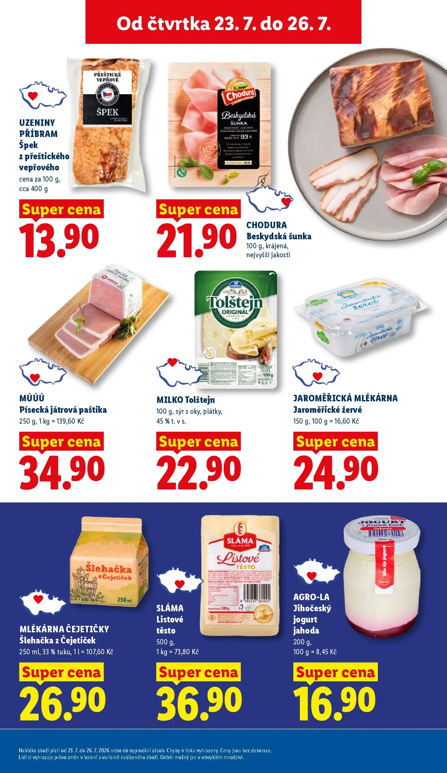 Lidl leták od 23.07.2026 - Nový akční leták | Strana: 17 | Produkty: Šunka, Žervé, Paštika, Těsto