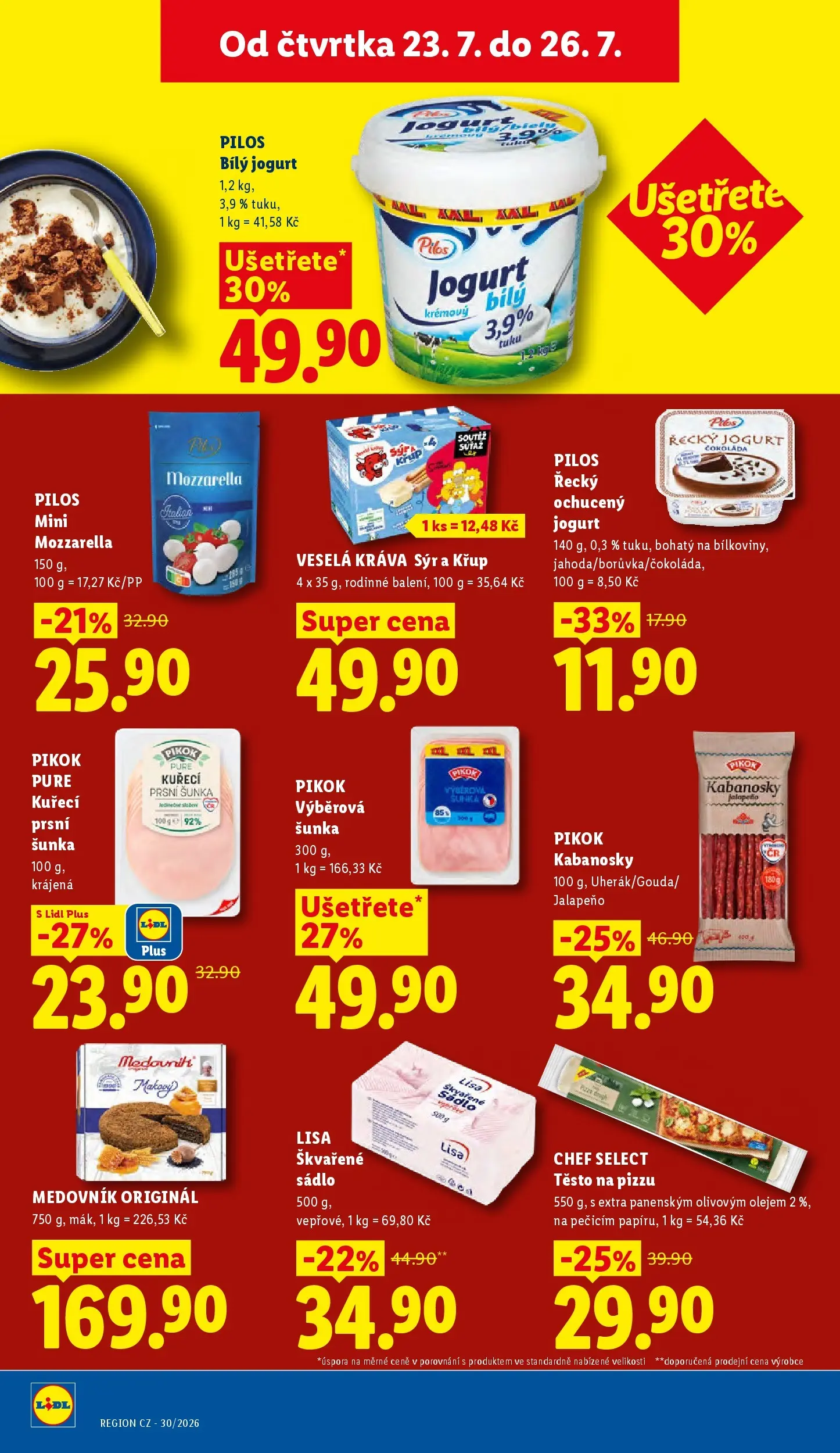 Lidl leták od 23.07.2026 - Nový akční leták | Strana: 22 | Produkty: Jogurt, Medovník, Těsto, Pikok