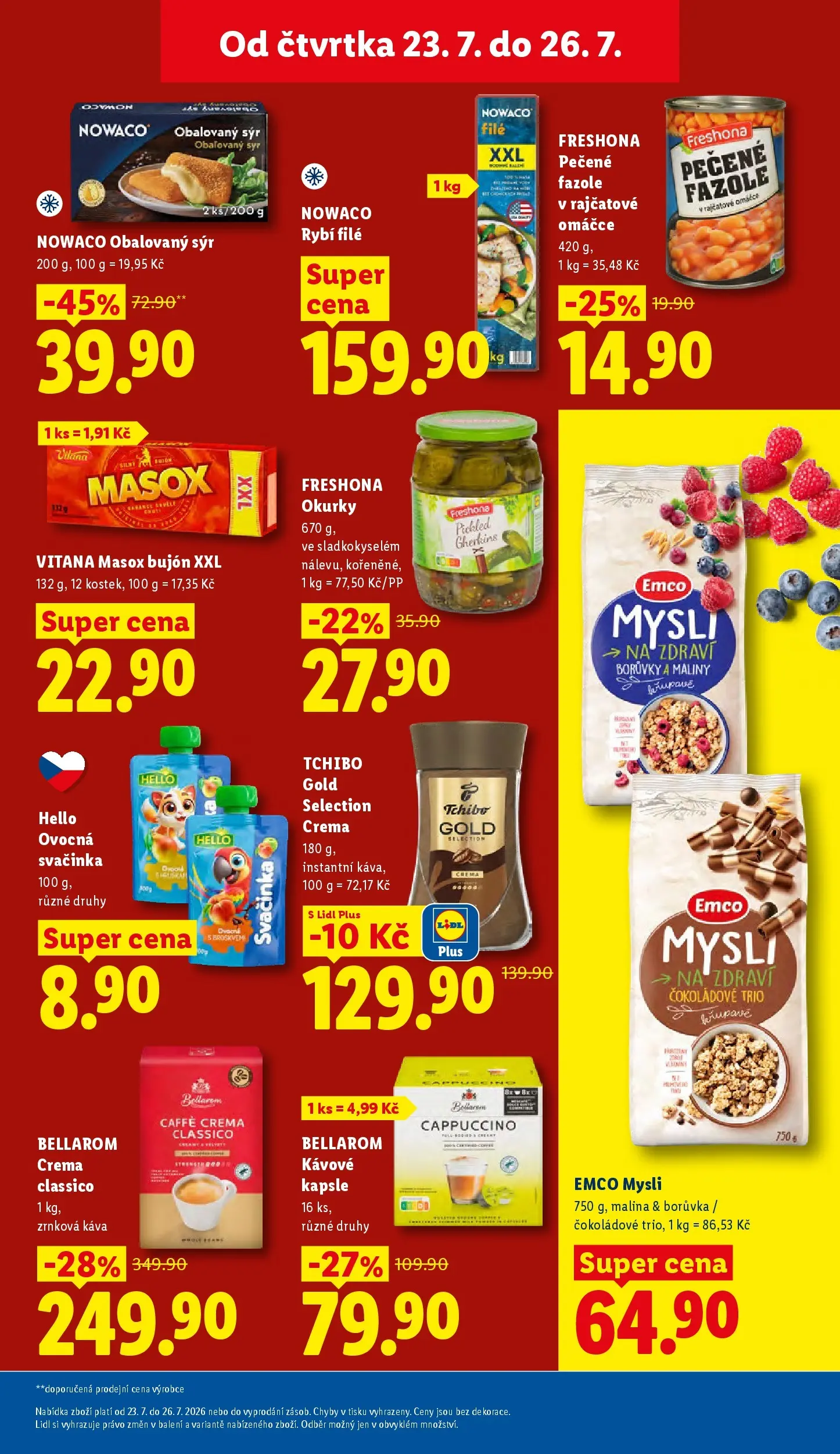 Lidl leták od 23.07.2026 - Nový akční leták | Strana: 23 | Produkty: Emco Mysli, Kávové kapsle, Mysli, File