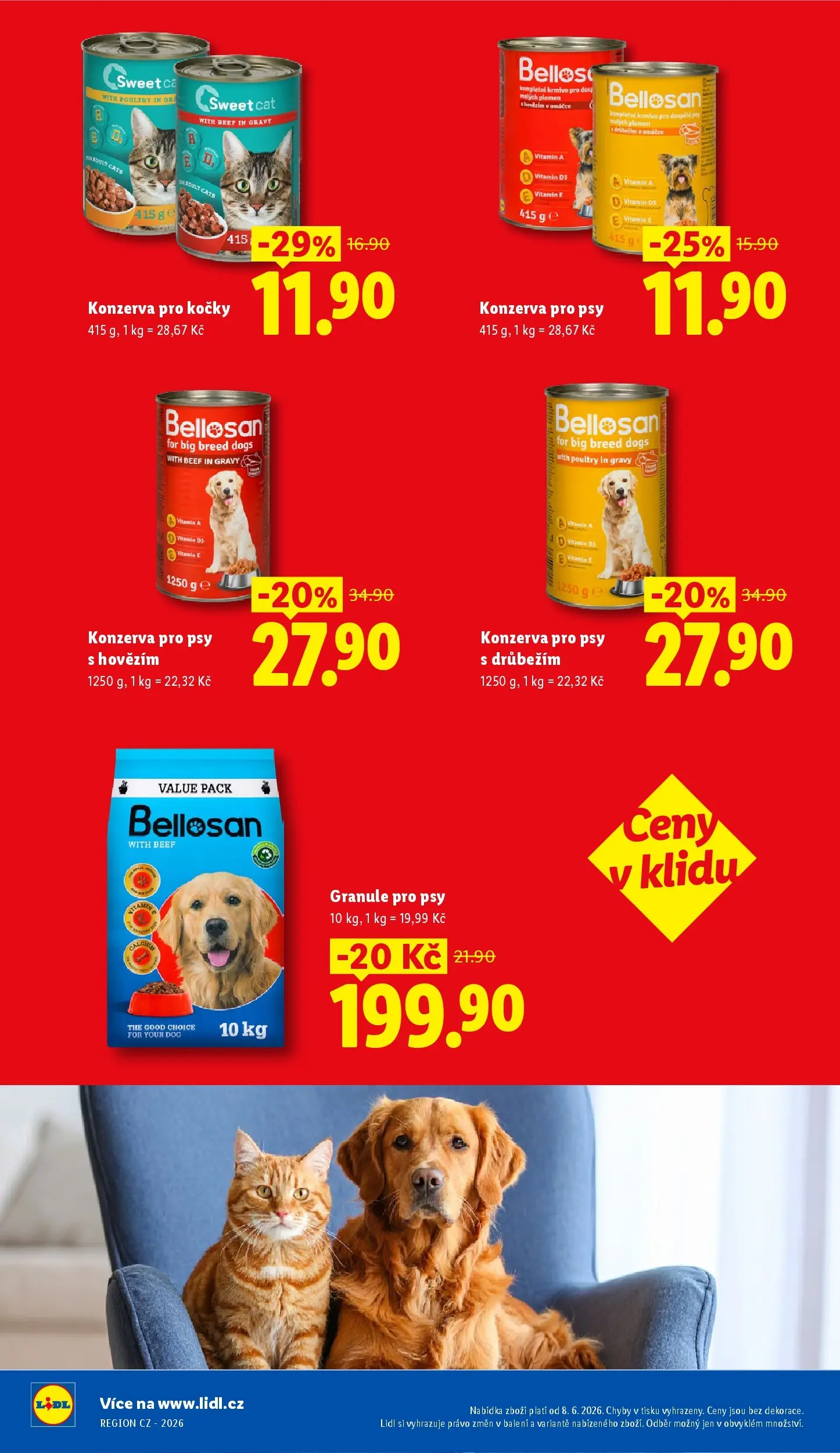 Lidl leták od 20.07.2026 - Nový akční leták | Strana: 32 | Produkty: Granule pro psy, Granule, Konzerva pro psy, Konzerva pro kočky