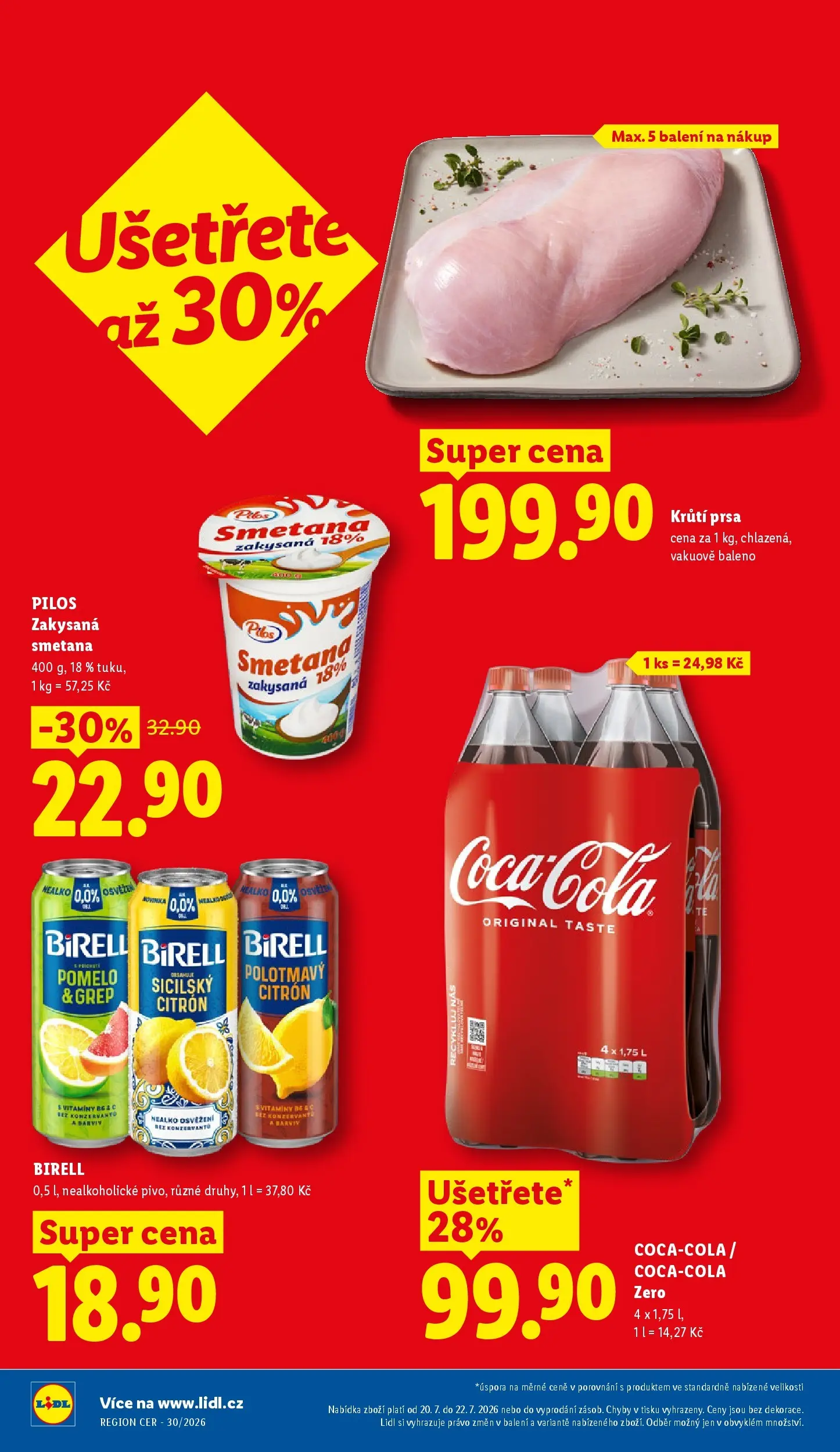 Lidl leták od 20.07.2026 - Nový akční leták | Strana: 2 | Produkty: Birell, Grep, Zakysaná smetana, Cola