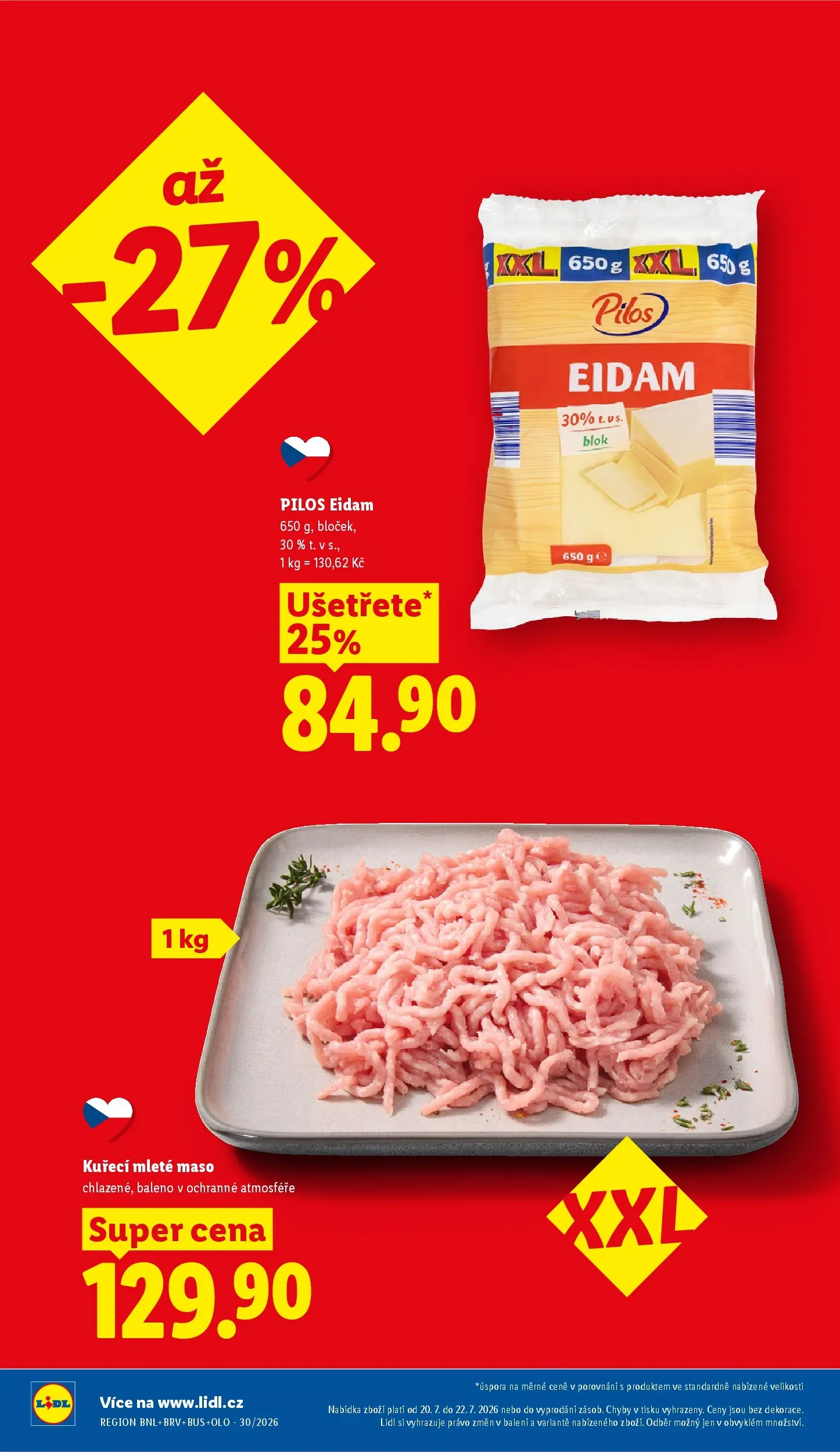 Lidl leták od 20.07.2026 - Nový akční leták | Strana: 8 | Produkty: Blok, Eidam, Mleté maso, Maso