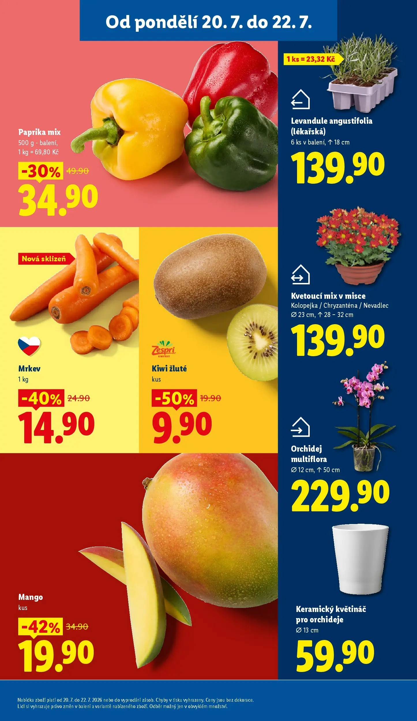 Lidl leták od 20.07.2026 - Nový akční leták | Strana: 13 | Produkty: Mango, Orchidej, Kiwi, Květináč
