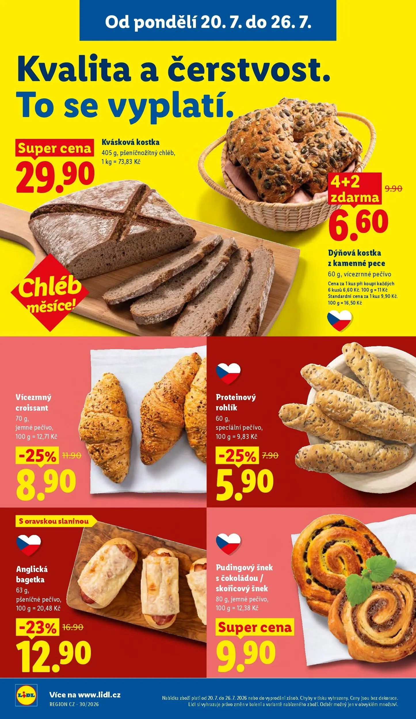Lidl leták od 20.07.2026 - Nový akční leták | Strana: 14 | Produkty: Chléb, Rohlík, Pečivo, Croissant