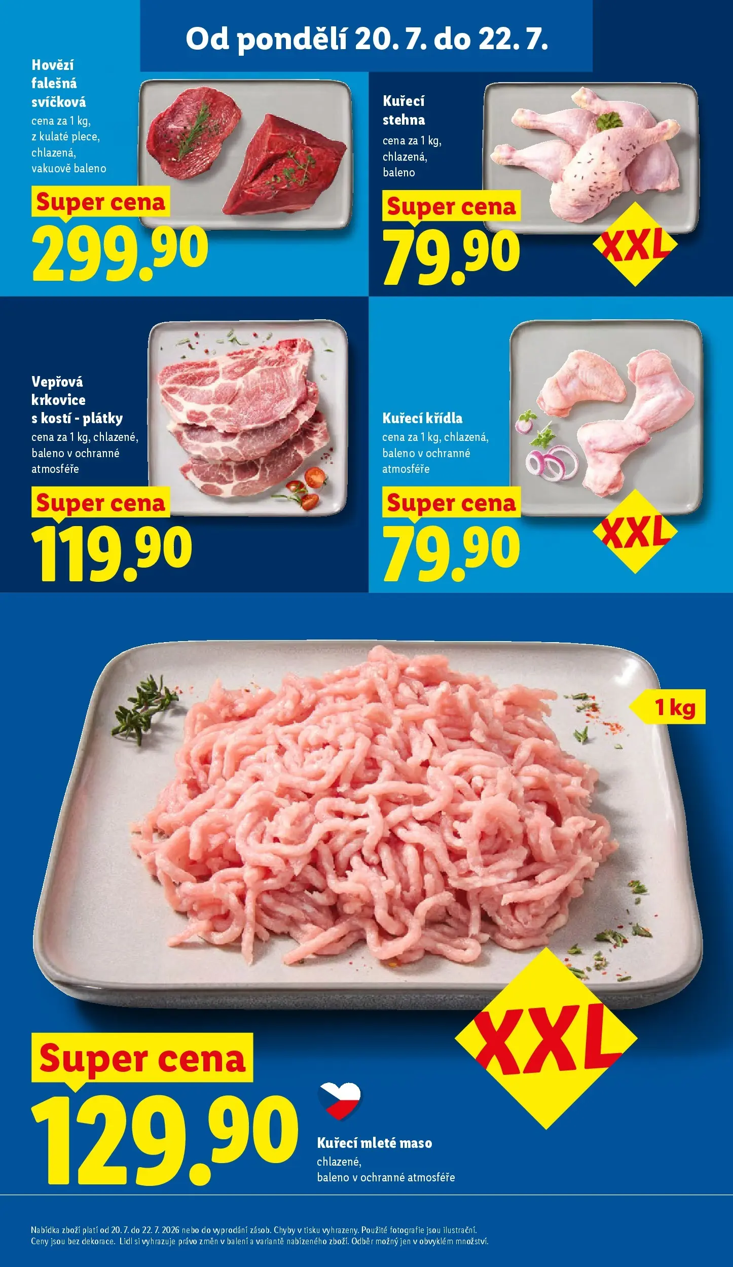 Lidl leták od 20.07.2026 - Nový akční leták | Strana: 15 | Produkty: Hovězí, Hovězí falešná svíčková, Kuřecí Křídla, Vepřová krkovice