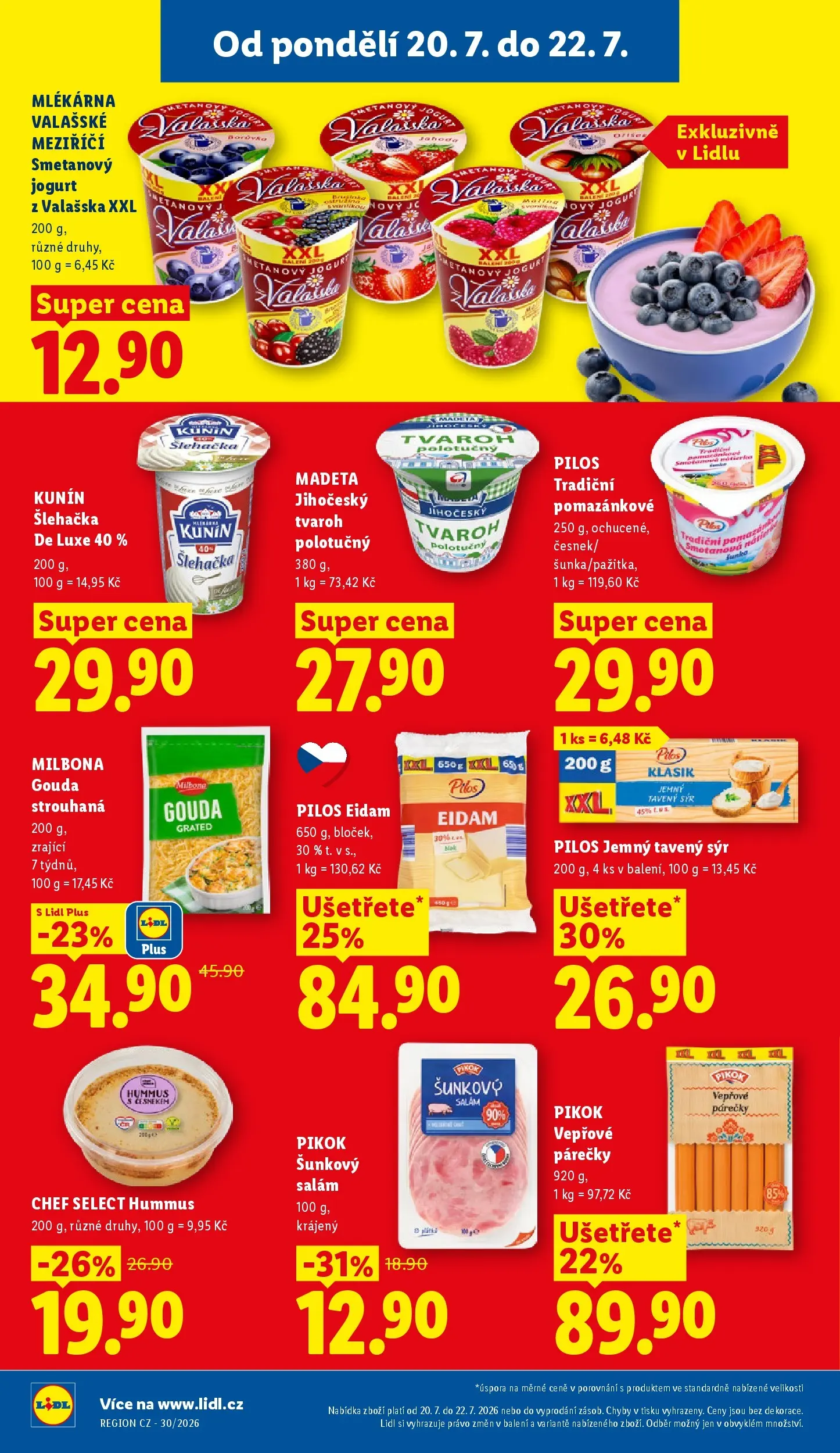 Lidl leták od 20.07.2026 - Nový akční leták | Strana: 16 | Produkty: Salám, Šlehačka, Eidam, Šunkový salám