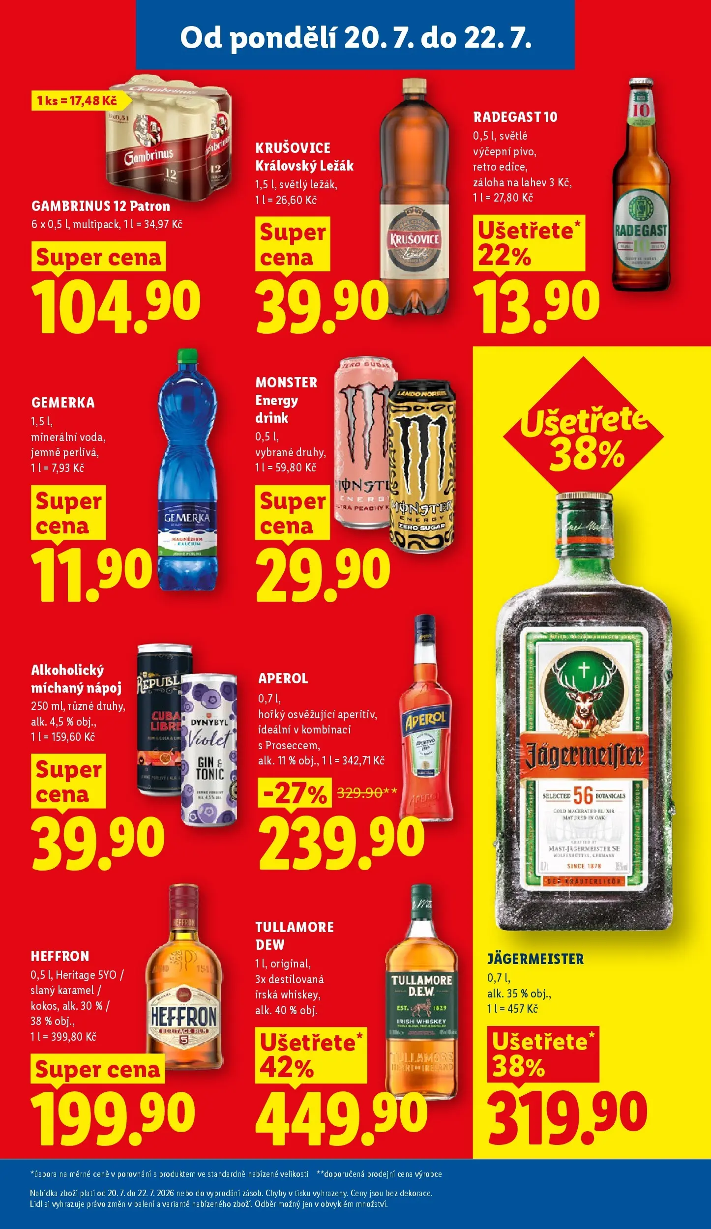 Lidl leták od 20.07.2026 - Nový akční leták | Strana: 19 | Produkty: Jägermeister, Whiskey, Heffron, Kokos