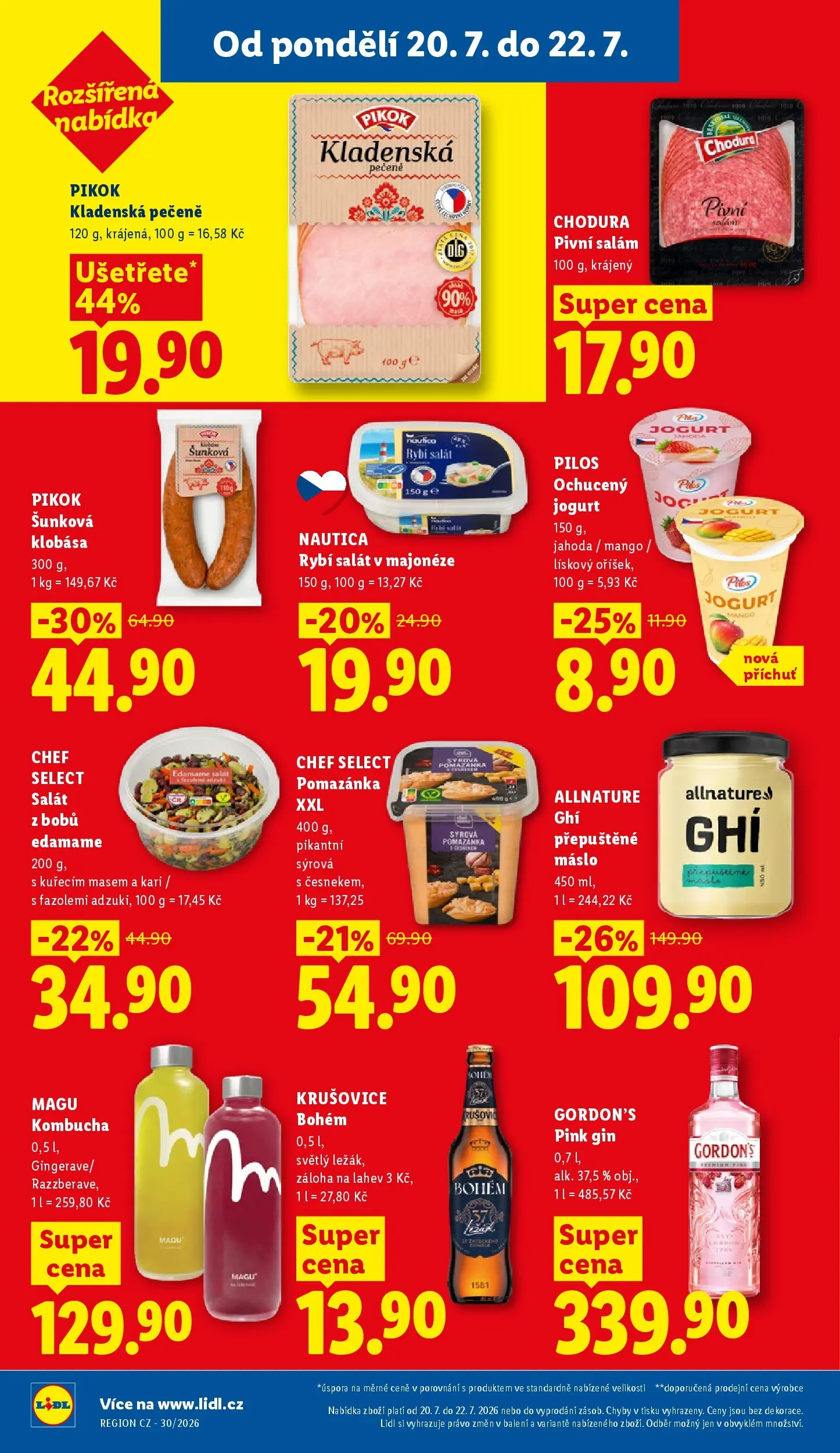Lidl leták od 20.07.2026 - Nový akční leták | Strana: 20 | Produkty: Máslo, Salám, Pomazánka, Láhev