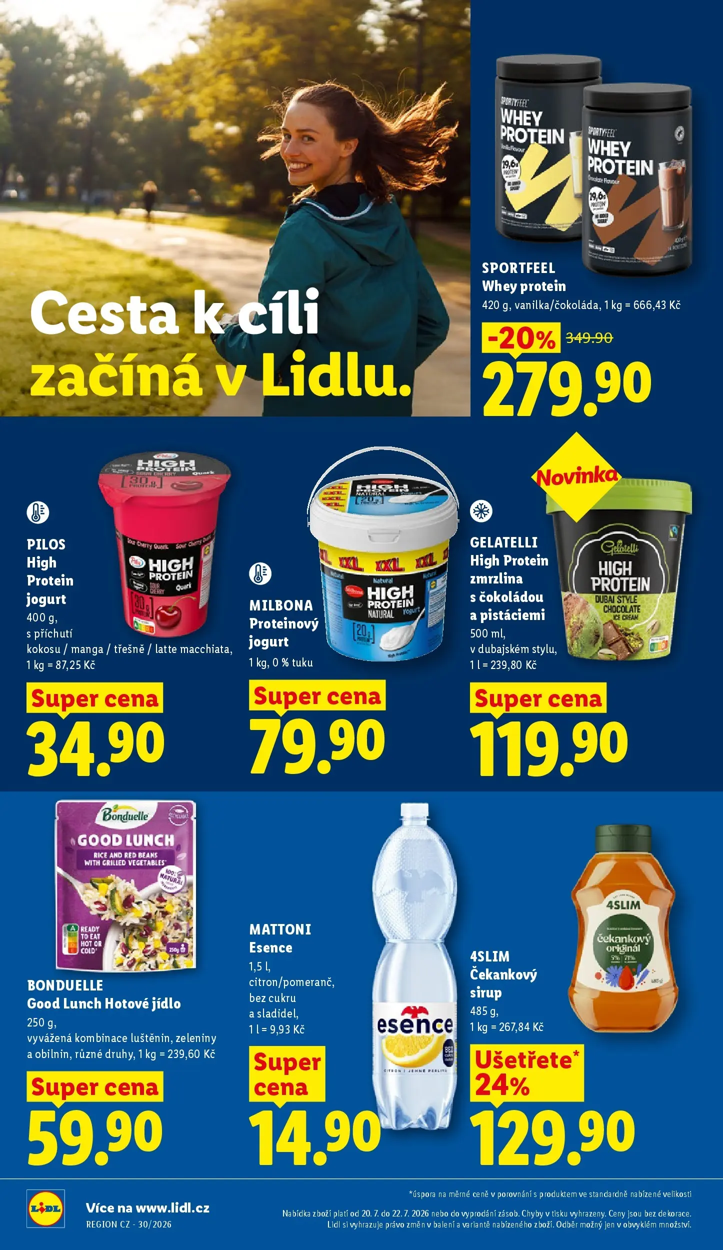 Lidl leták od 20.07.2026 - Nový akční leták | Strana: 26 | Produkty: Zmrzlina Gelatelli, Třešně, Protein jogurt, Čekankový sirup