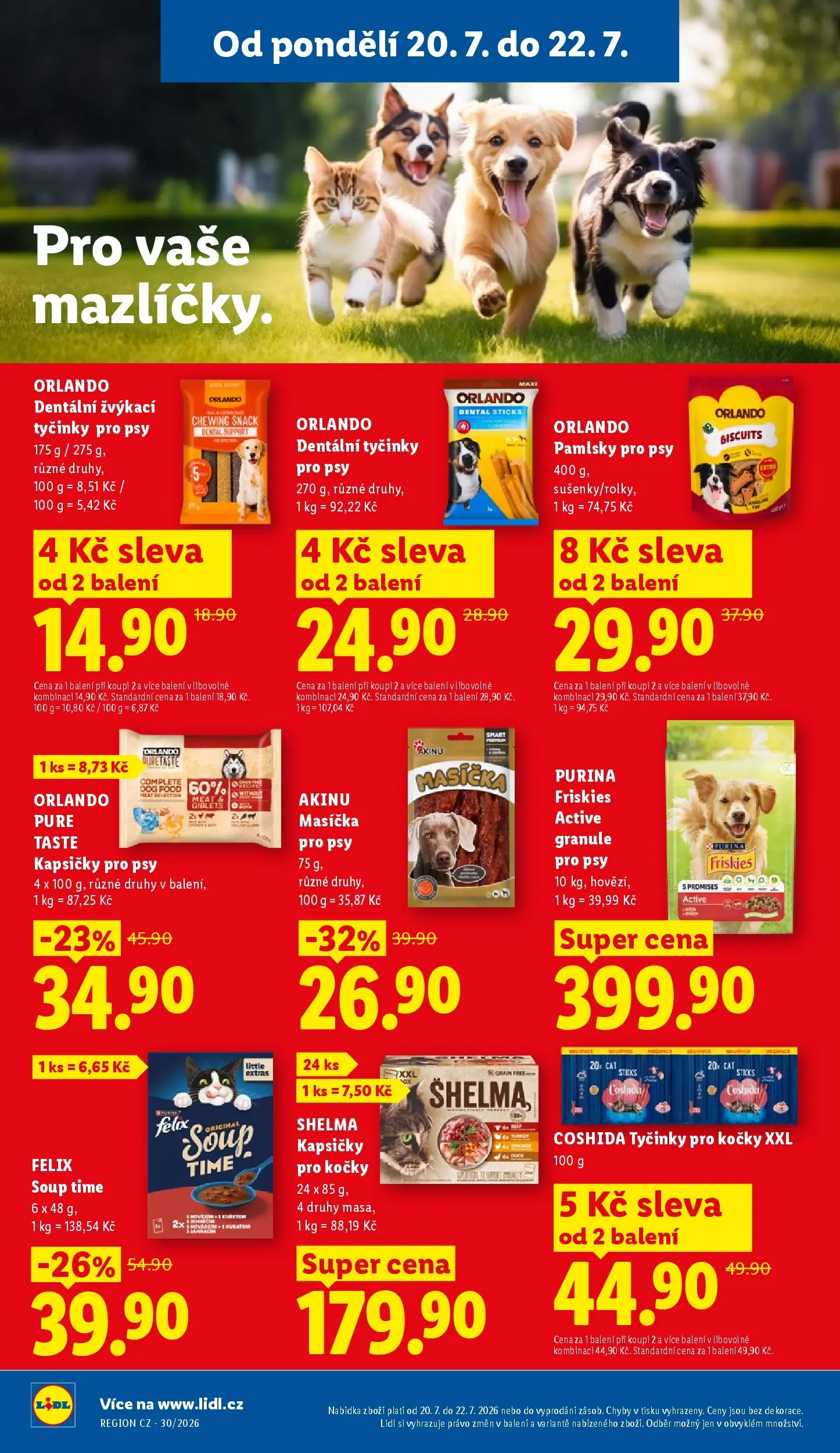 Lidl leták od 20.07.2026 - Nový akční leták | Strana: 30 | Produkty: Felix, Hovězí, Shelma kapsičky, Kapsičky pro kočky