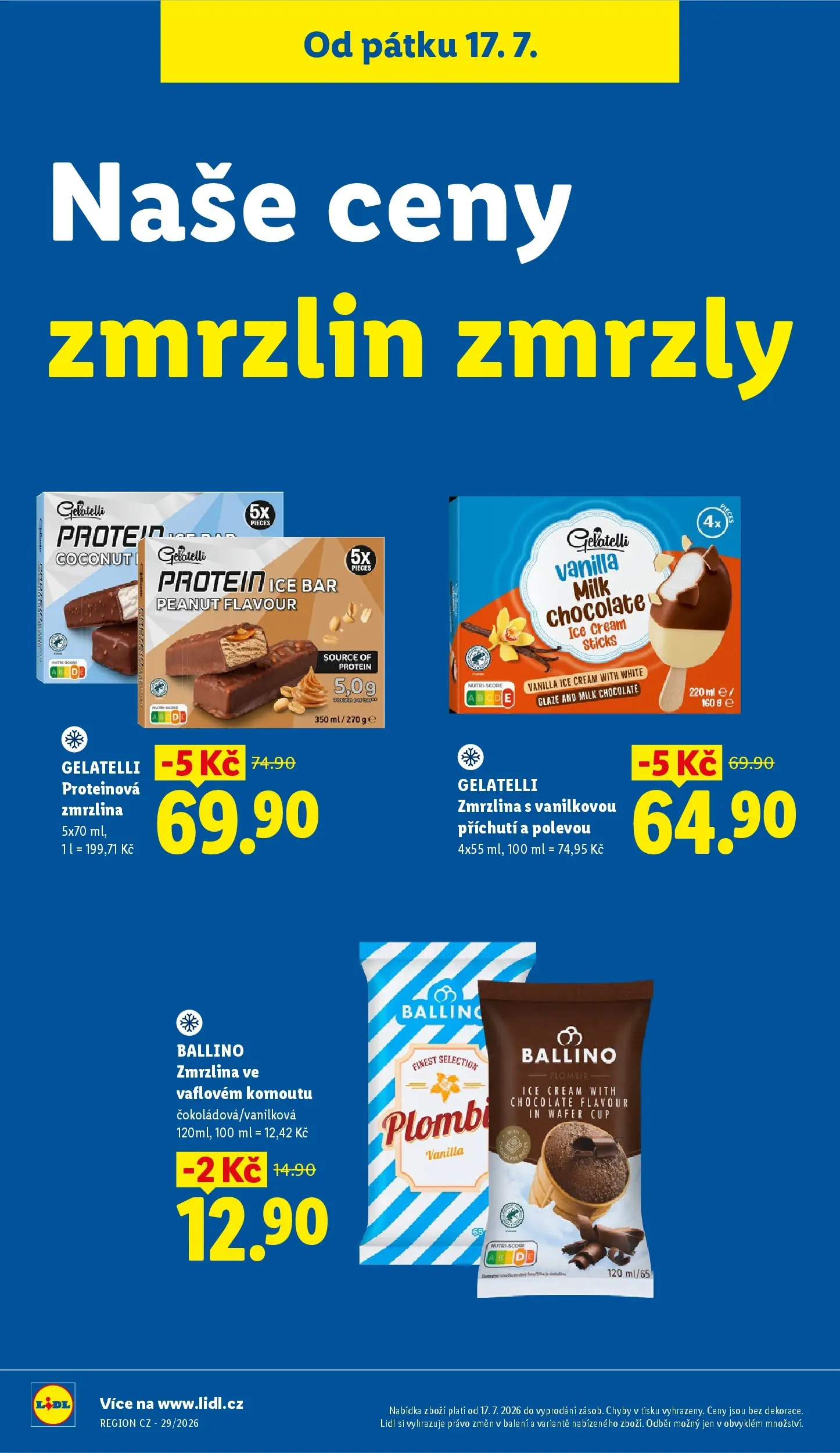 Lidl leták od 20.07.2026 - Nový akční leták | Strana: 47 | Produkty: Zmrzlina Gelatelli, Finest, Gelatelli, Protein