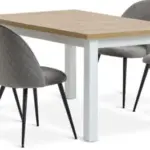 JYSK JYSK MARKSKEL 150/193 alb/stejar + 4 KOKKEDAL catifea