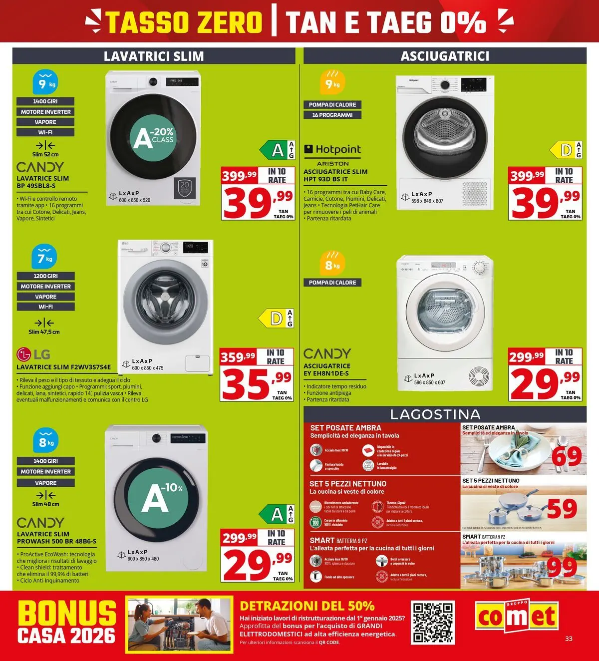Nuovo Comet - Tasso zero da Comet! dal 16/07/2026 > offerte anteprima 🛍️ | Pagina: 33 | Prodotti: Posate, Jeans, Asciugatrice, Alluminio