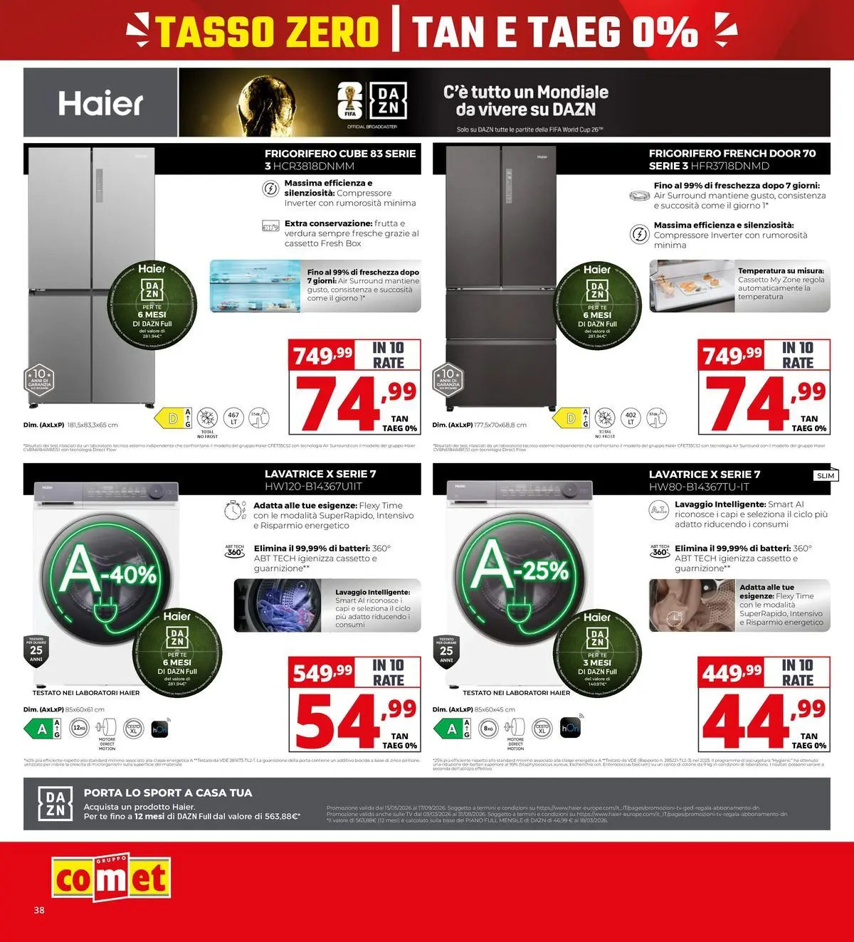 Nuovo Comet - Tasso zero da Comet! dal 16/07/2026 > offerte anteprima 🛍️ | Pagina: 38 | Prodotti: Tè, Compressore, Frutta, Lavatrice