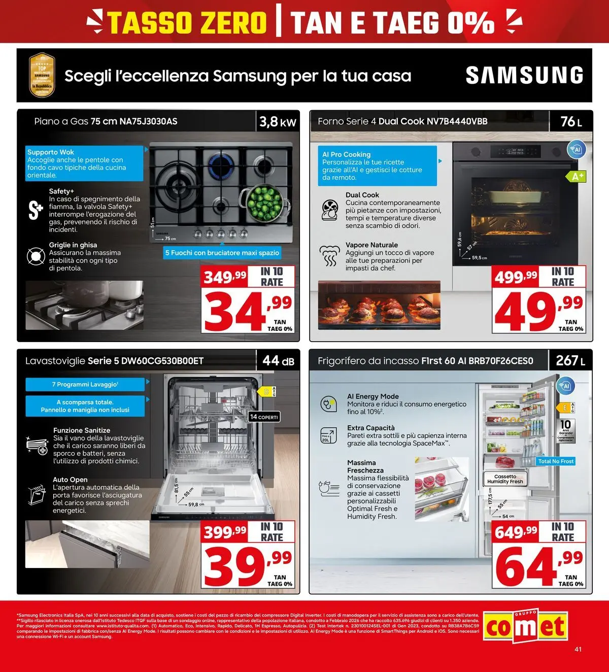 Nuovo Comet - Tasso zero da Comet! dal 16/07/2026 > offerte anteprima 🛍️ | Pagina: 41 | Prodotti: Compressore, Lavastoviglie, Data, Frigorifero