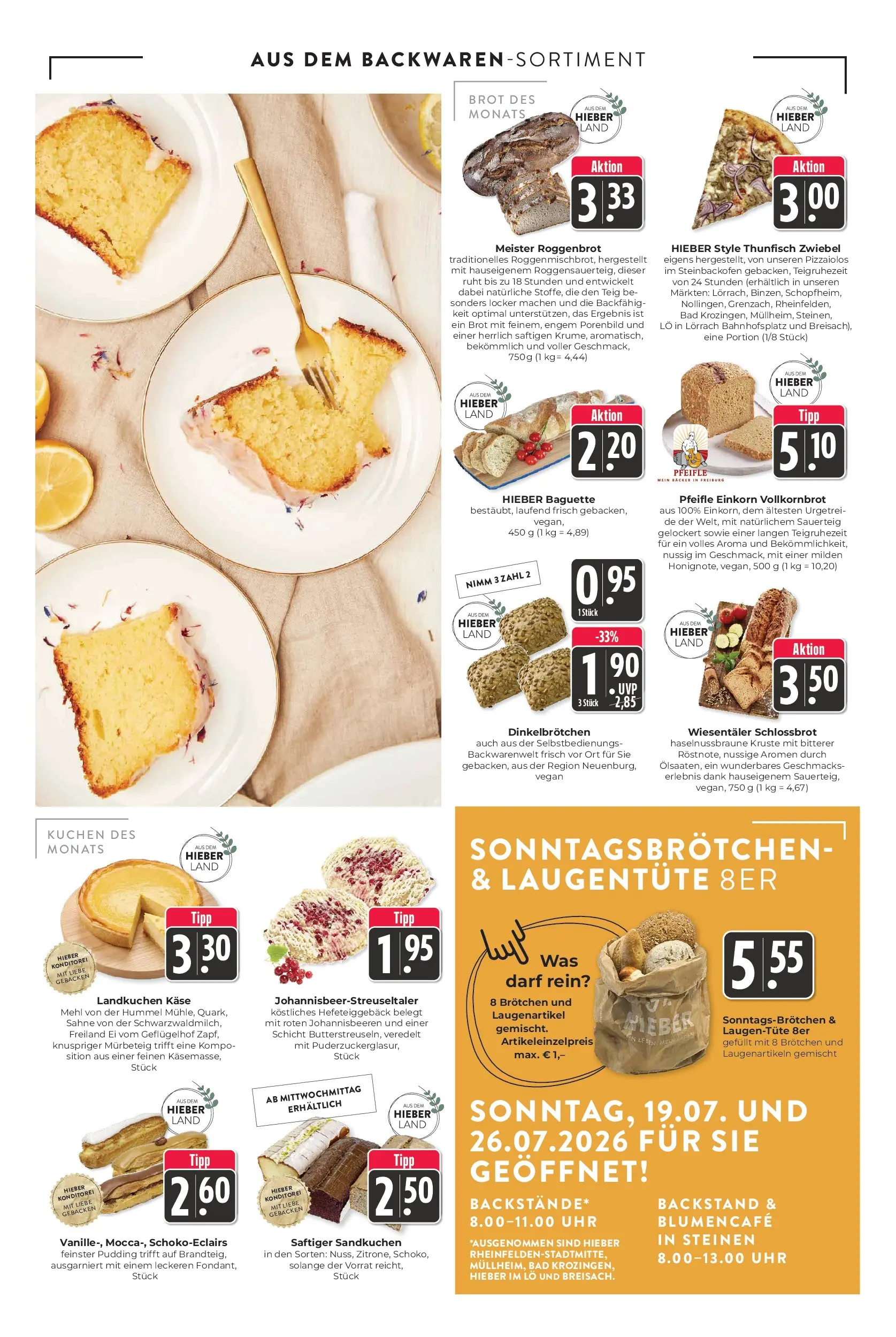 Edeka prospekt Schliengen (ab 20.07.2026) » Angebote Online | Seite: 6 | Produkte: Baguette, Pudding, Kuchen, Uhr