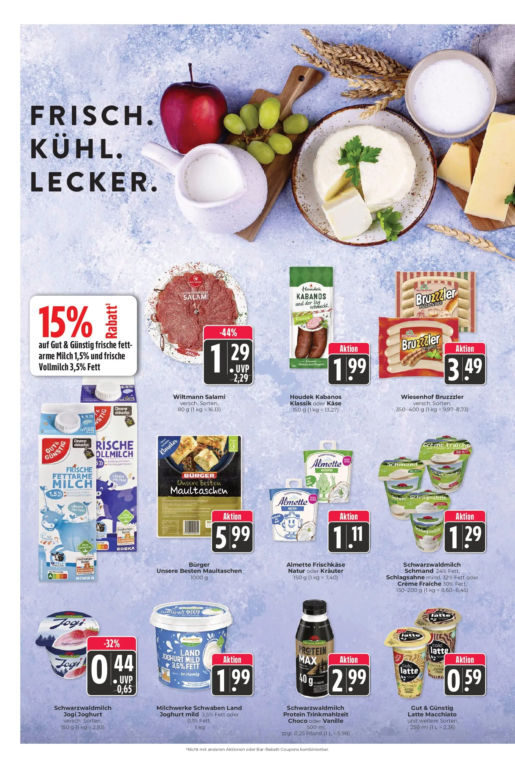 Edeka prospekt Schliengen (ab 20.07.2026) » Angebote Online | Seite: 10 | Produkte: Schlagsahne, Burger, Salami, Frischkase
