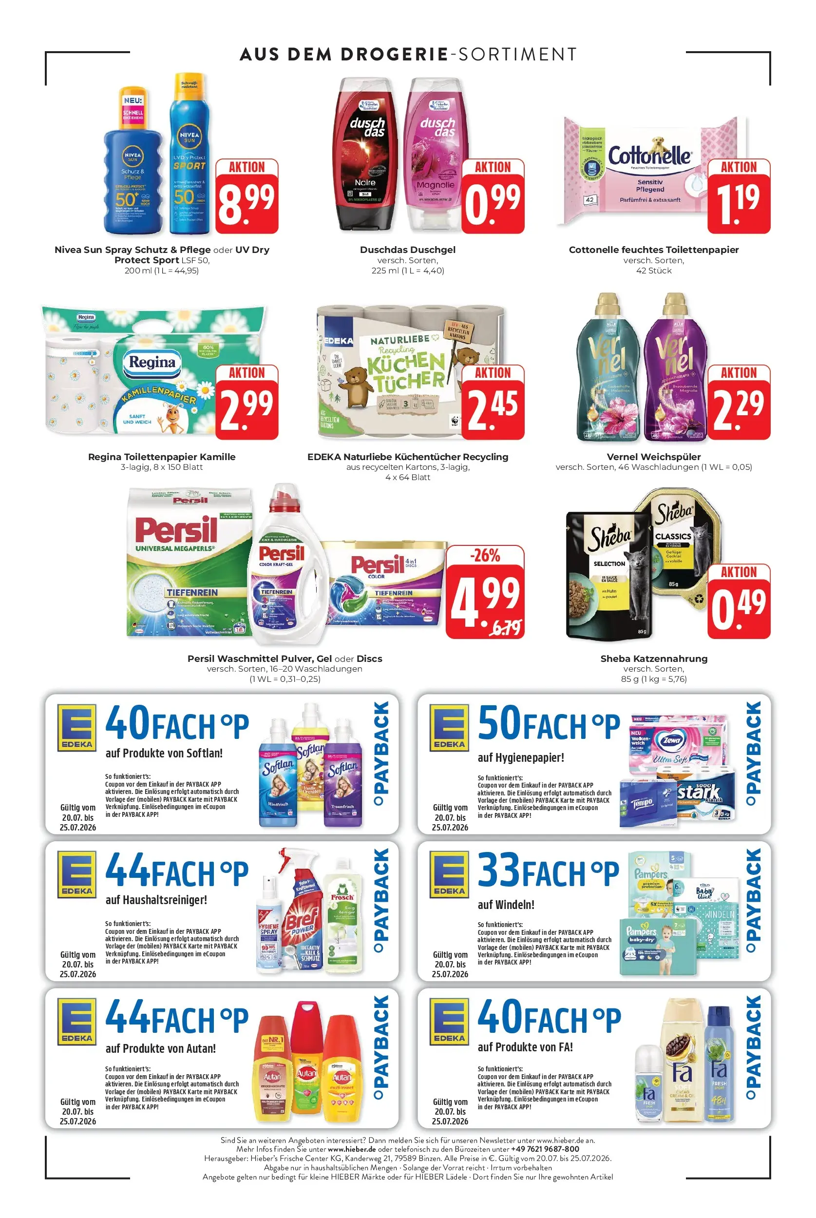 Edeka prospekt Schliengen (ab 20.07.2026) » Angebote Online | Seite: 16 | Produkte: Pampers, Duschgel, Weichspüler, Tempo