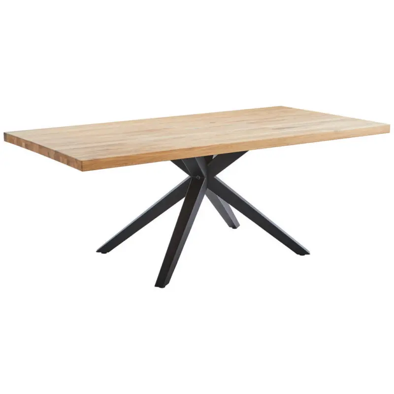 Esstisch 180/90/75 cm Echtholz Holz rechteckig Eichefarben