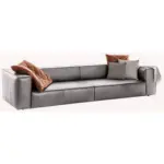 XXXLutz Lauterach - Ihr M&ouml;belhaus bei Bregenz Viersitzer-Sofa around the block in Echtleder Hellgrau