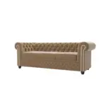 XXXLutz Lauterach - Ihr M&ouml;belhaus bei Bregenz Chesterfield-Sofa 3-Sitzer mit Schlaffunktion Nyx Beige Samt