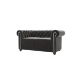 XXXLutz Lauterach - Ihr M&ouml;belhaus bei Bregenz Chesterfield-Sofa 2-Sitzer Nyx Schwarz Samt